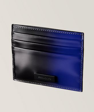 Ferragamo Dual Tone Polished Leather Cardholder