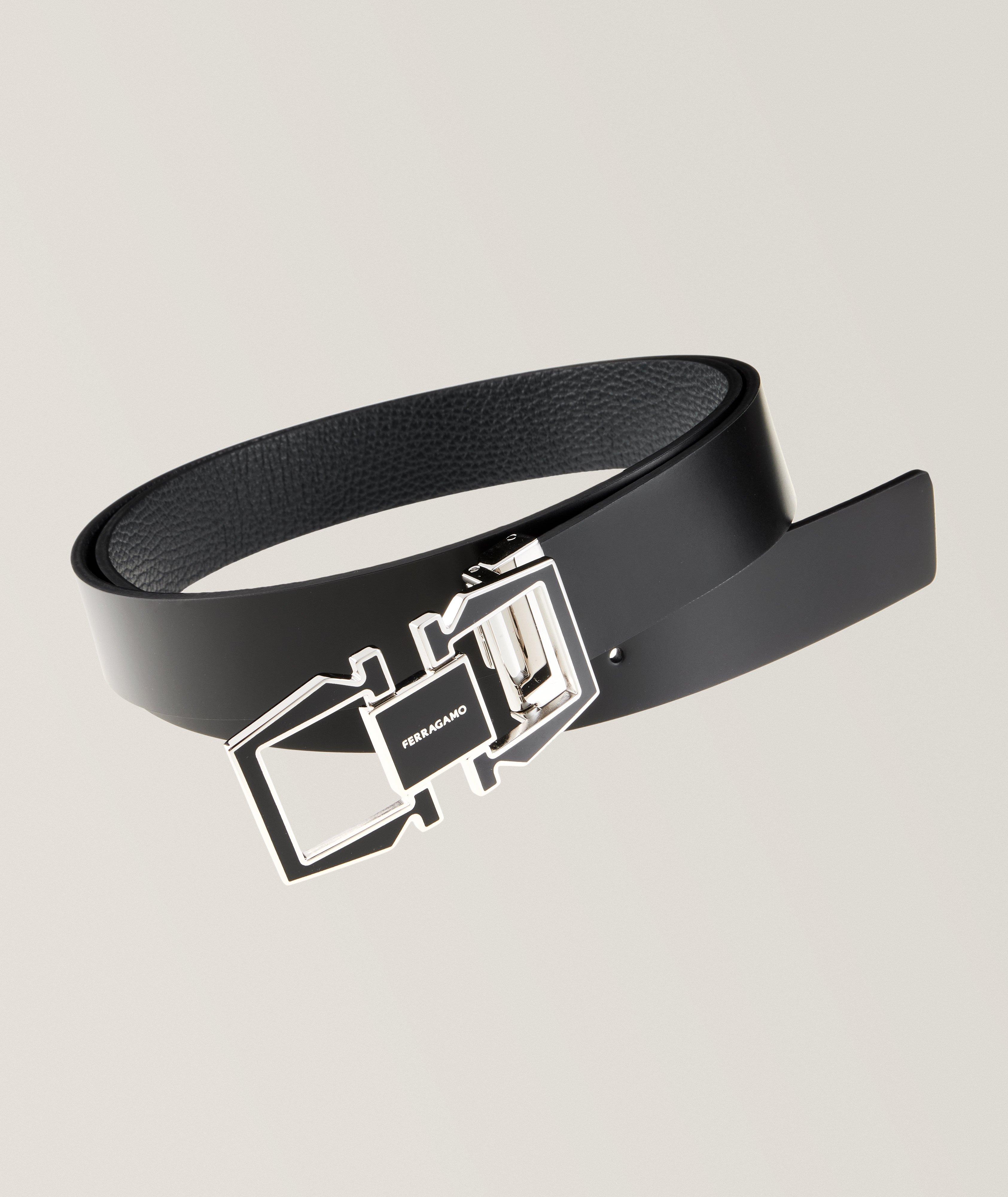 Double Gancini Reversible Leather Belt image 0