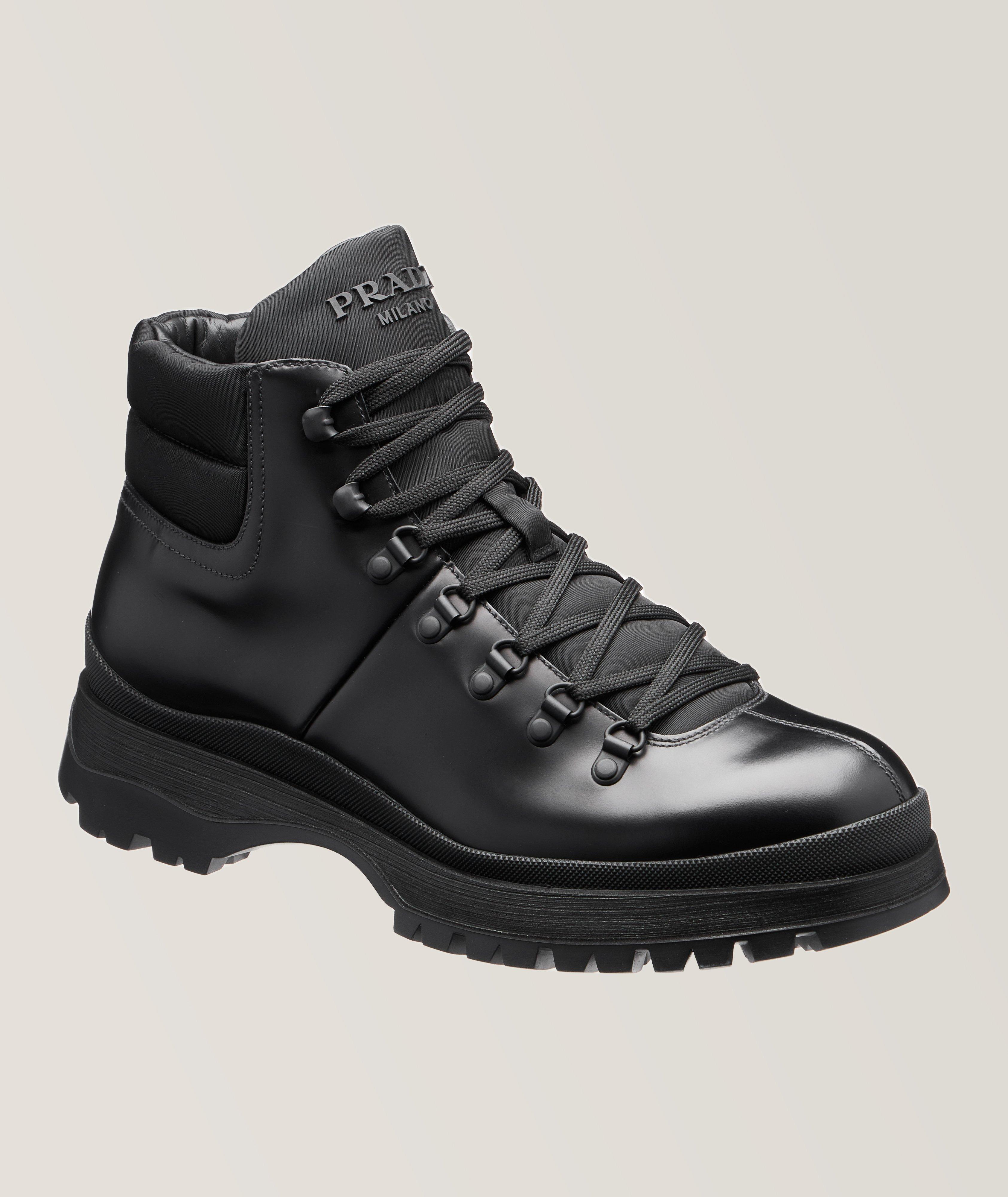 Prada Brixxen Matte Leather Hiking Boots | Boots | Harry Rosen