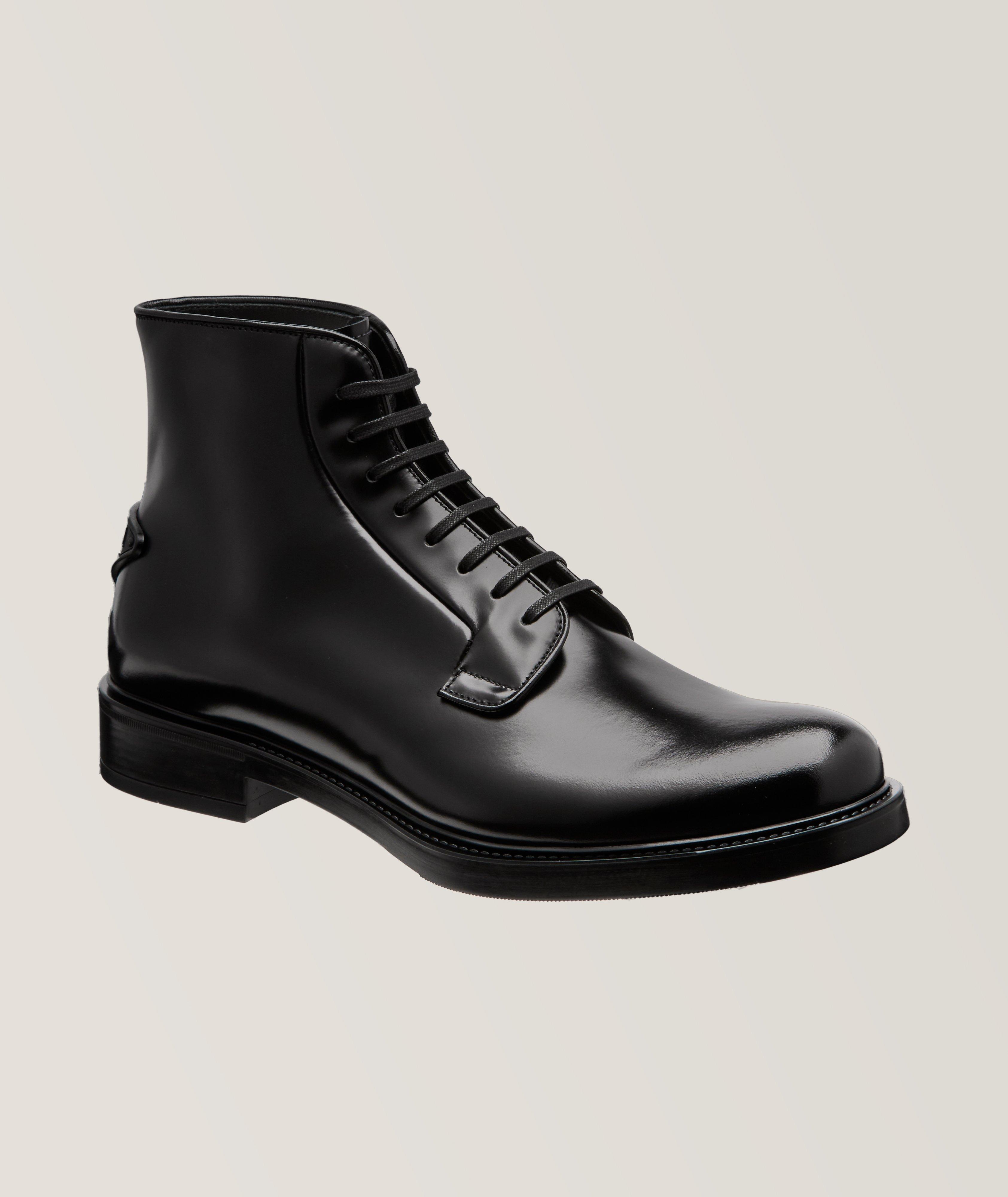 Prada Spazzolato Leather Boots | Boots | Harry Rosen