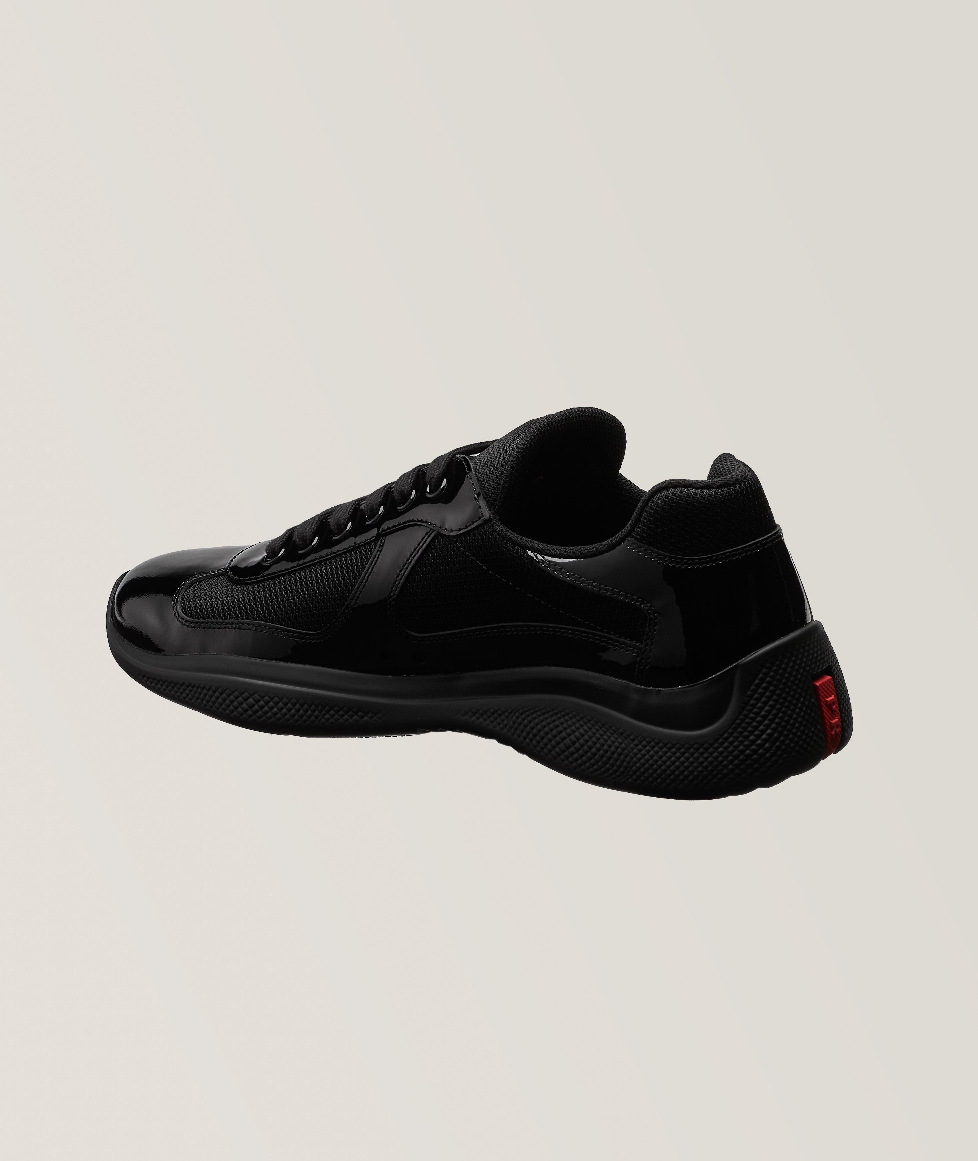 Prada black clearance americas cup sneakers