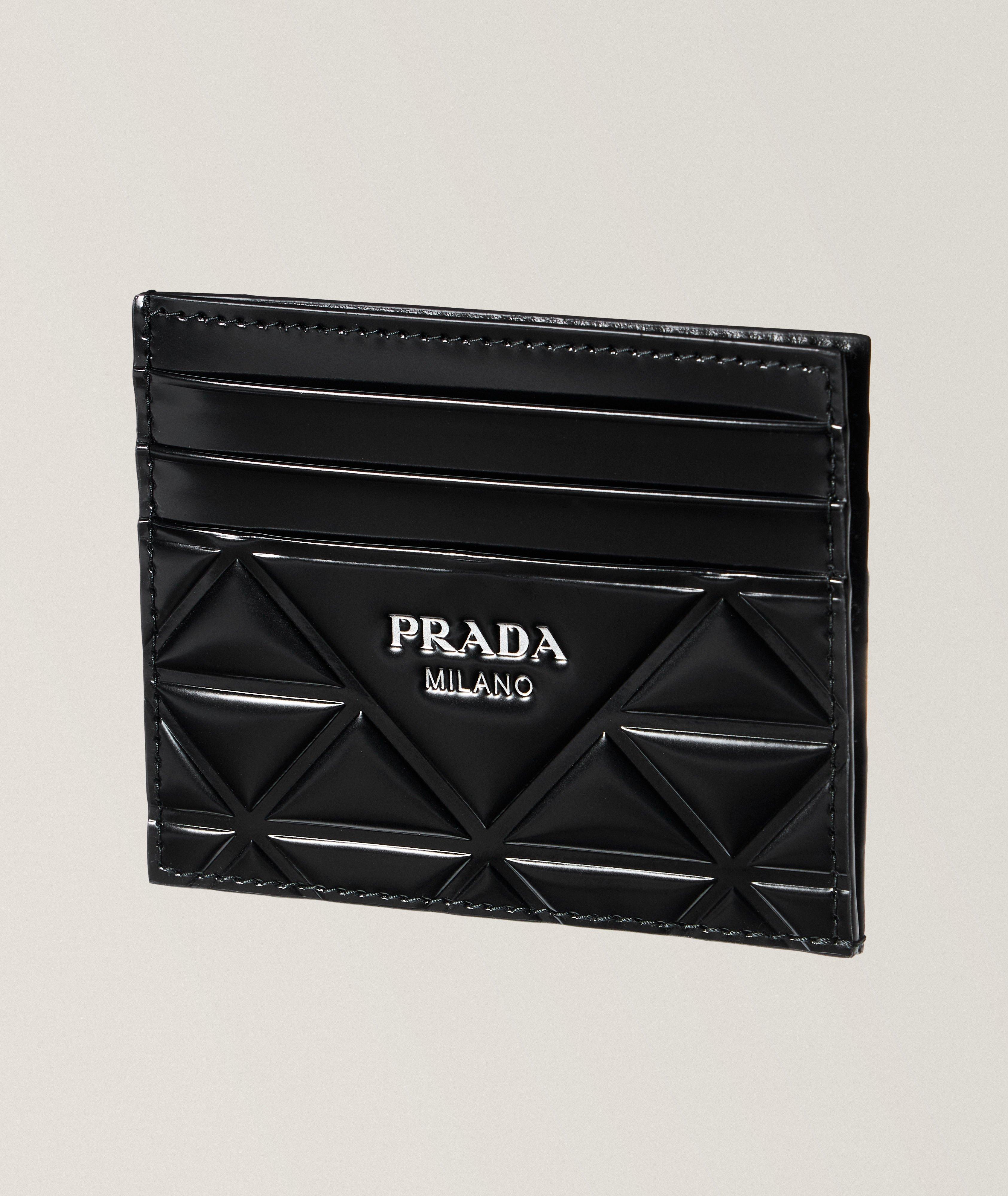 Black prada card holder best sale