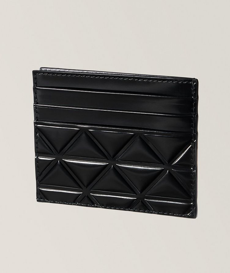 Embossed Triangle Quilted Calfskin Leather Cardholder image 1