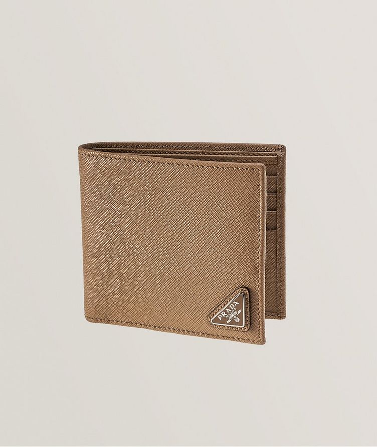 Triangolo Logo Plaque Saffiano Leather Bifold Wallet image 0