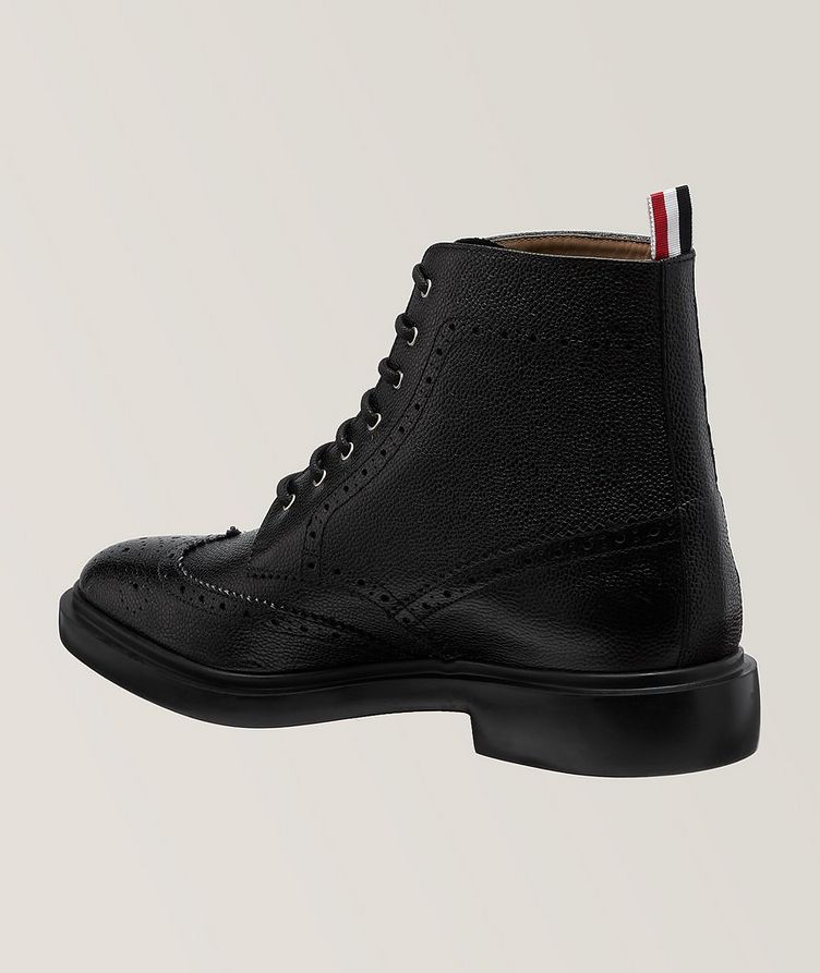 Pebble Grain Leather Lace-up Boots image 1