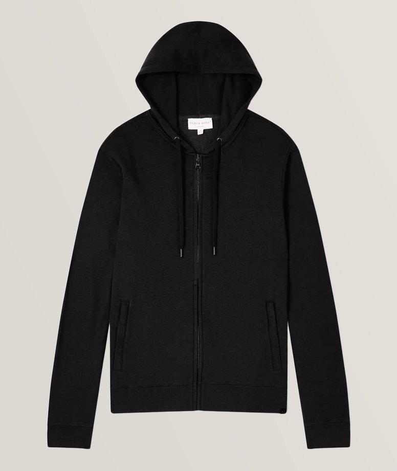 Quinn Stretch-Jersey Cotton Full-Zip Hooded Sweater image 0