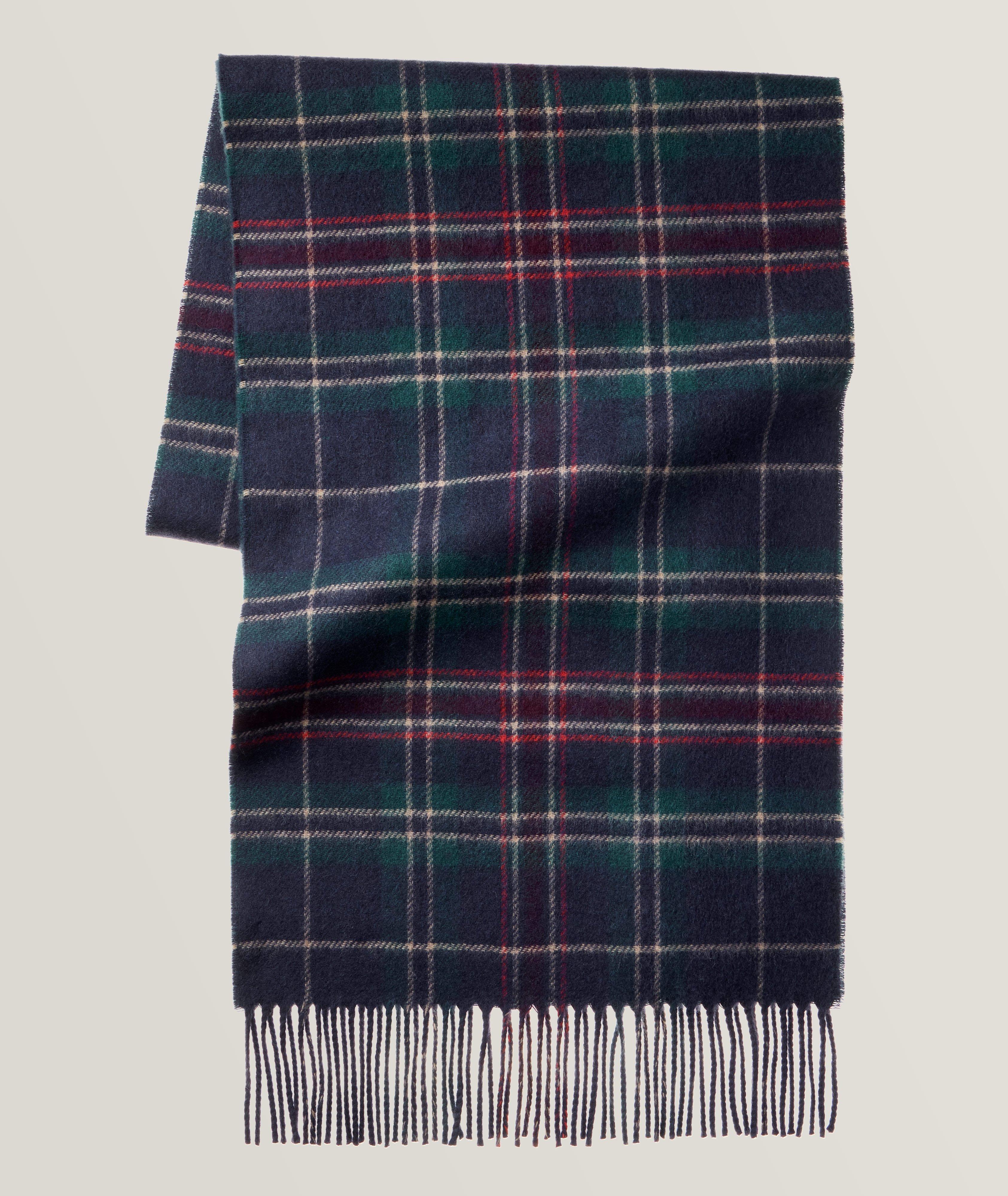 Fringed Reversible Cashmere Check Scarf image 0