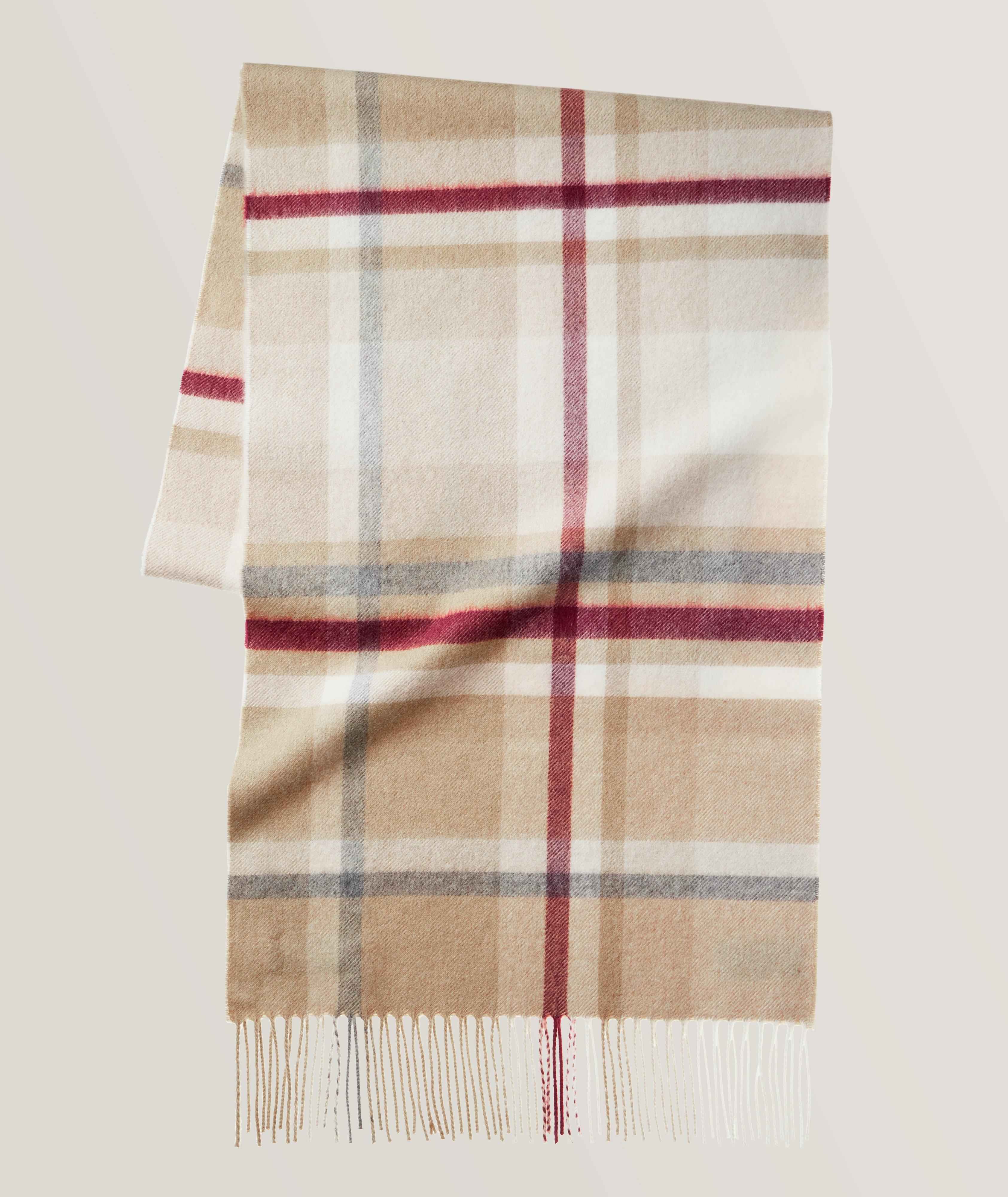 Johnstons of Elgin Fringed Cashmere Check Scarf