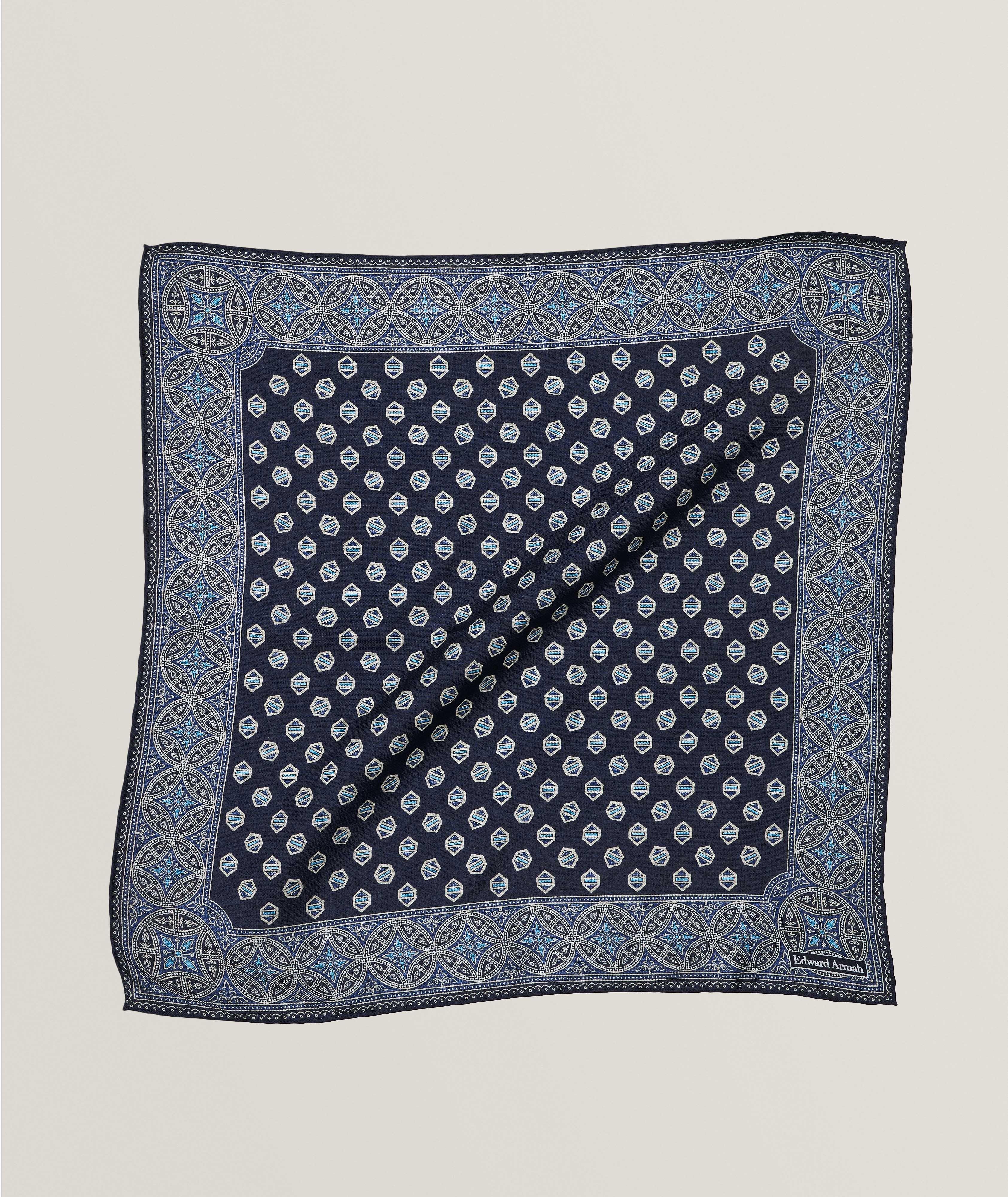 Geometric Neat Silk Pocket Square image 0