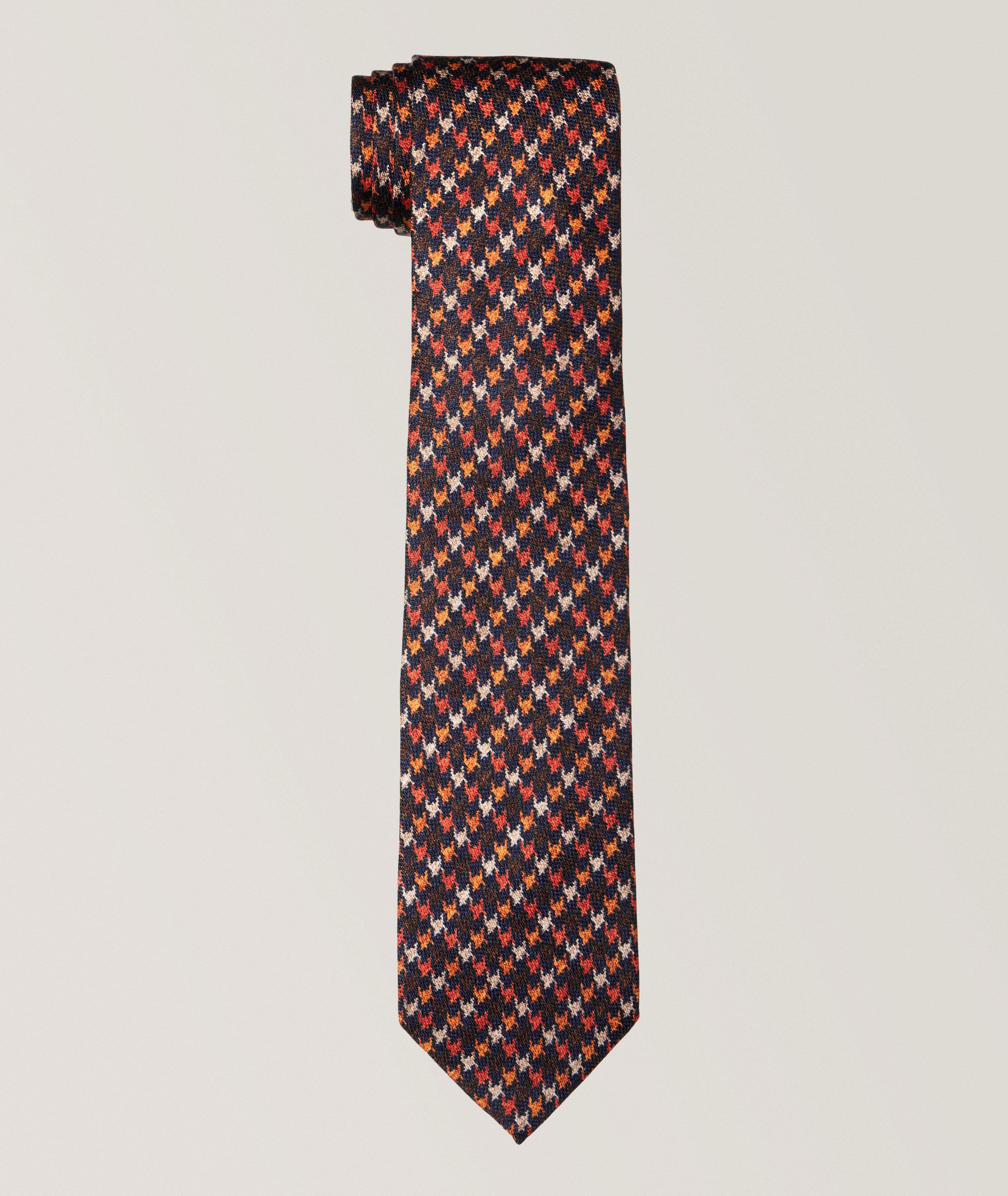 Edward Armah Houndstooth Silk Tie