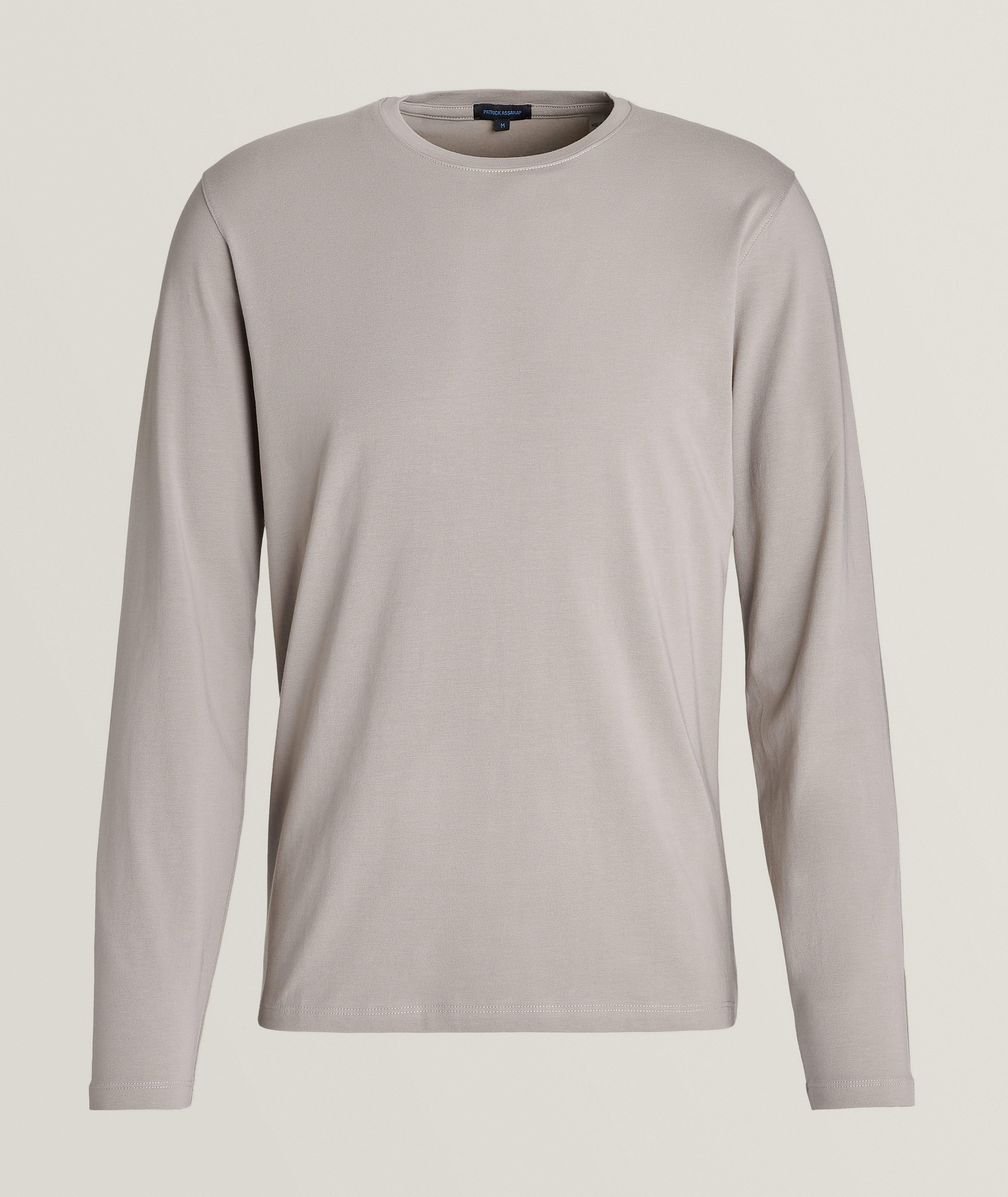 Long-Sleeve Stretch-Pima Cotton T-Shirt image 0
