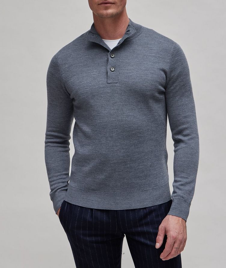 Textured Micro-Knit Double Fleece Sweater  image 1