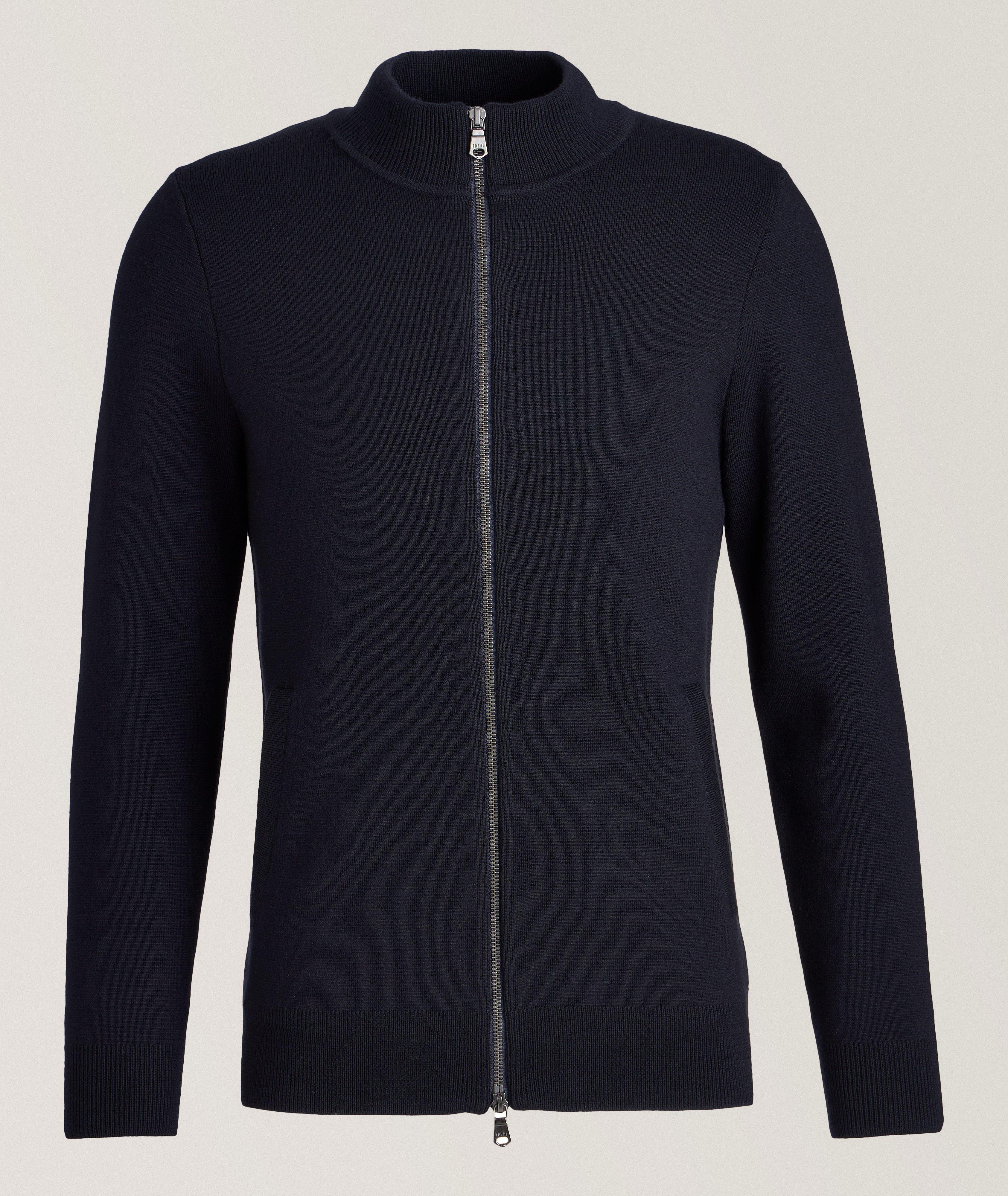 Patrick Assaraf Merino Wool Full-Zip Sweater