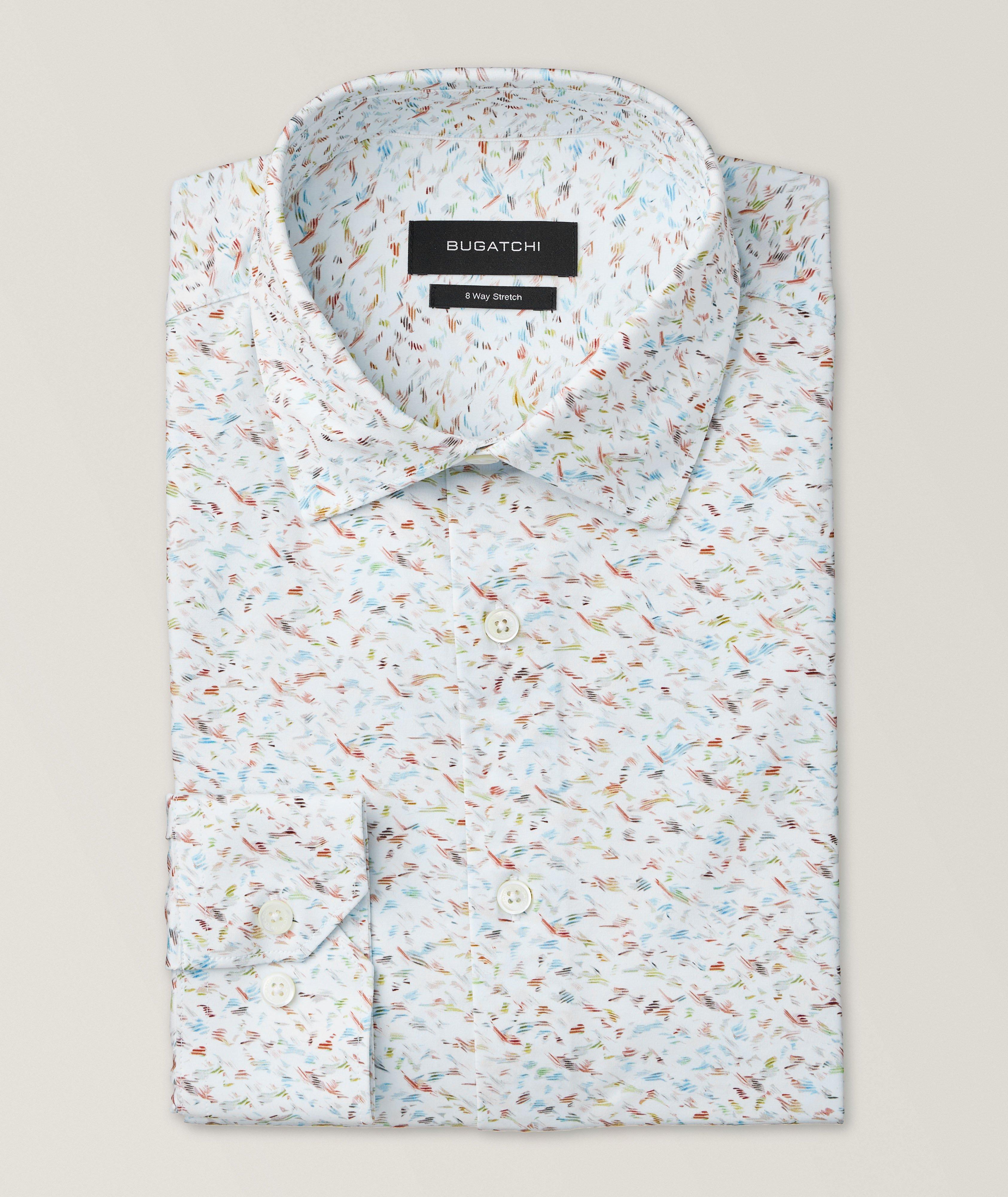 Speckled 8-Way-Stretch Sport Shirt