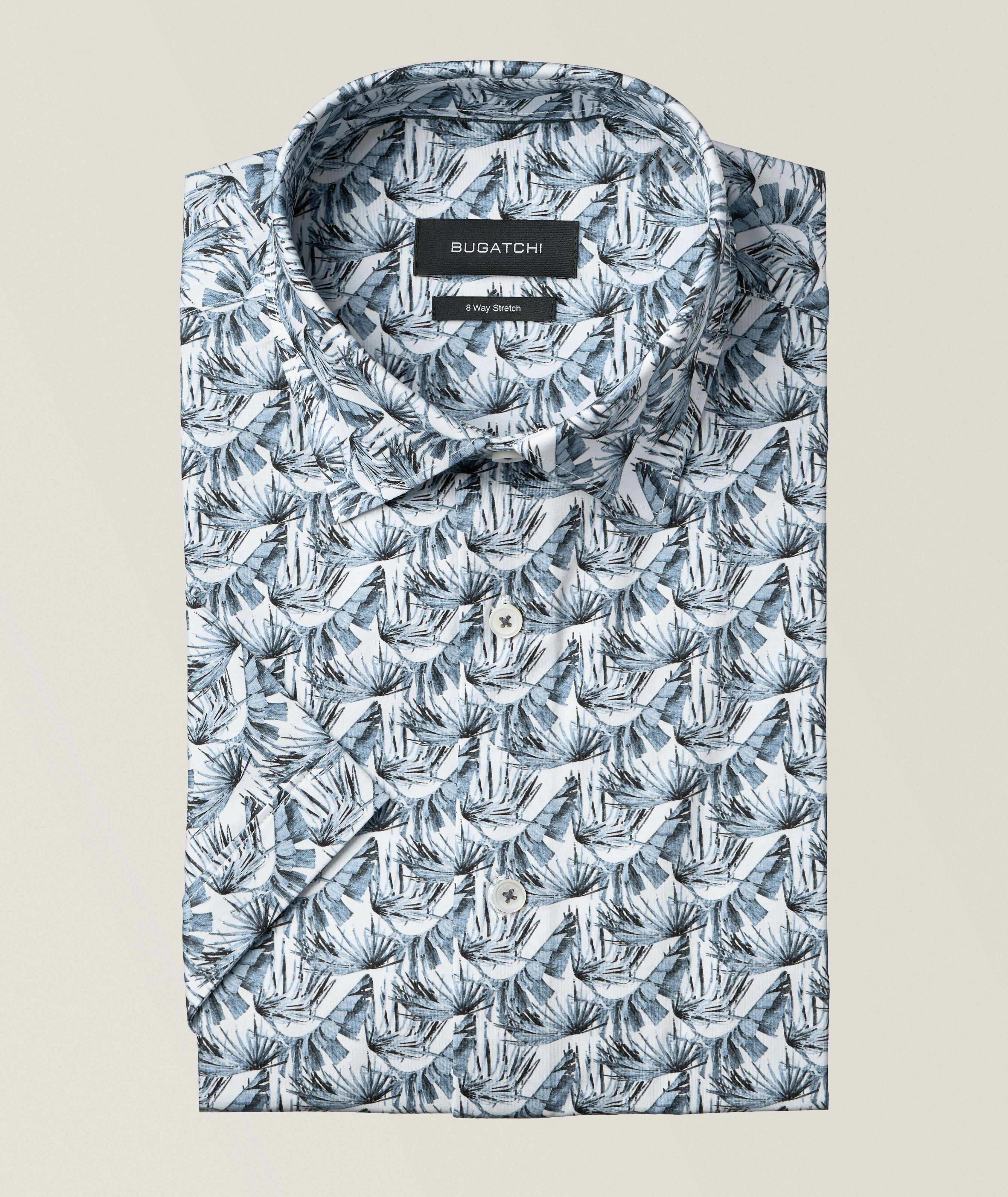 Chemise décontractée en tissu extensible à motif géométrique image 0