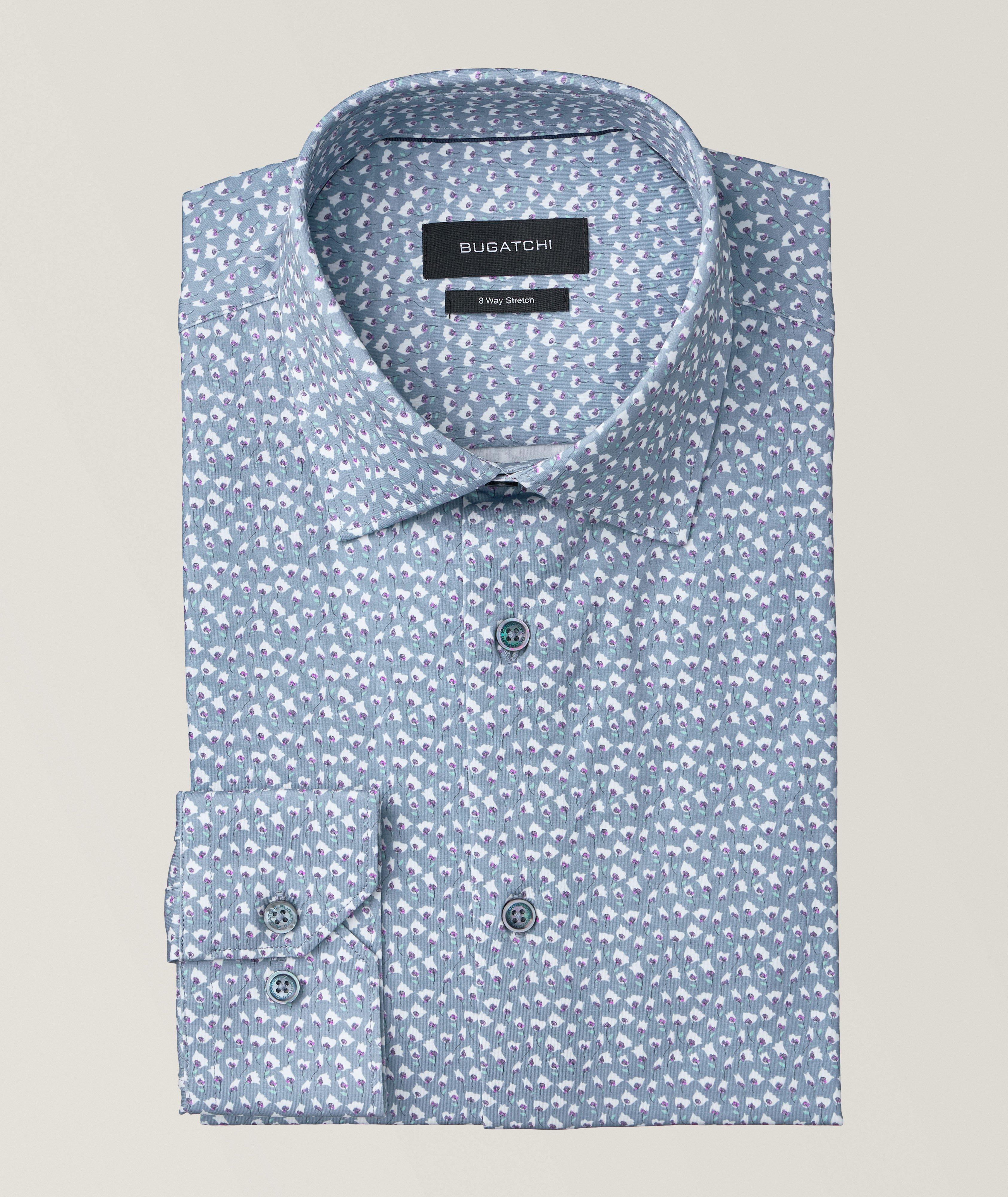 Bugatchi Miniature Floral 8 Way Stretch-Cotton Sport Shirt | Sport ...