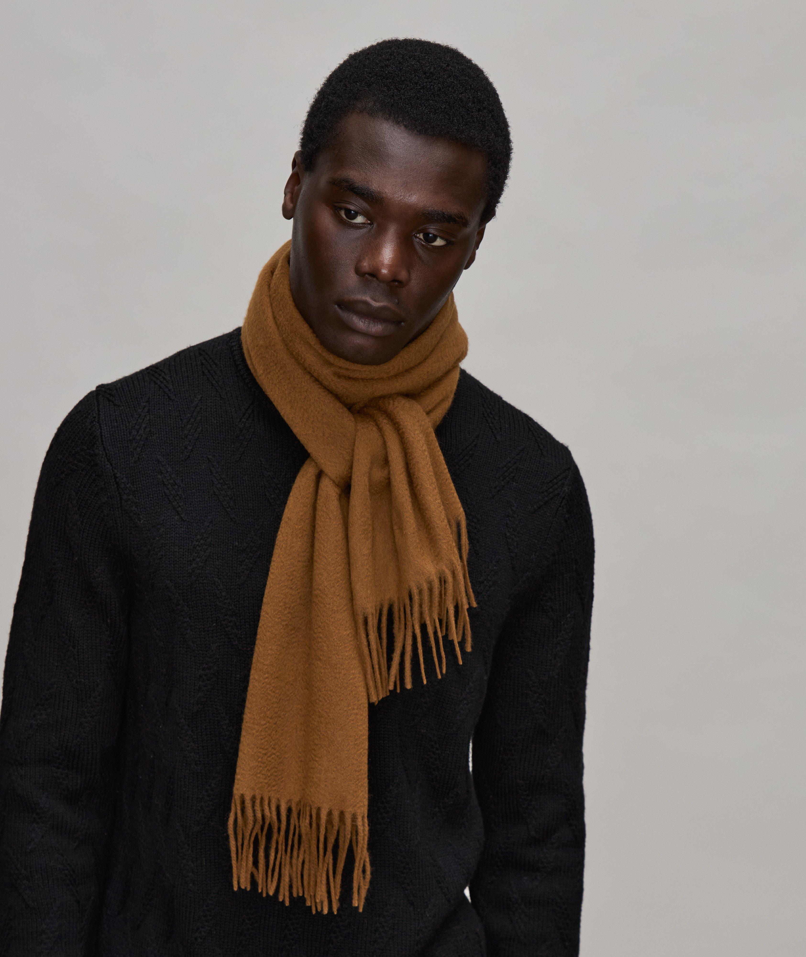 Mens cashmere deals scarf no fringe