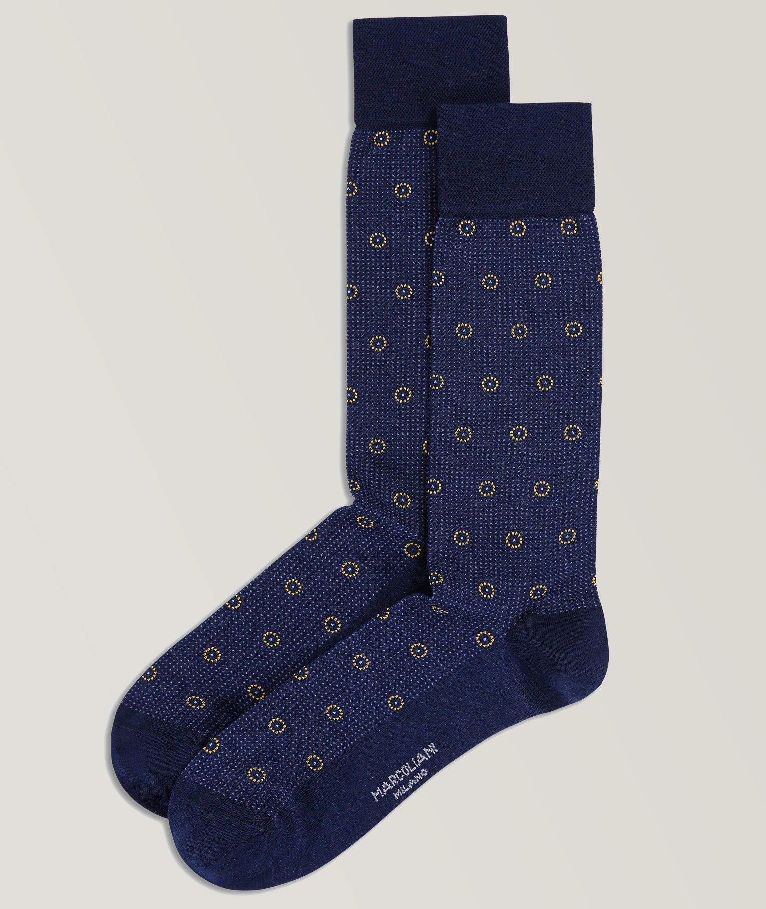 Marcoliani Rings Pattern Pima Cotton Lisle Dress Socks