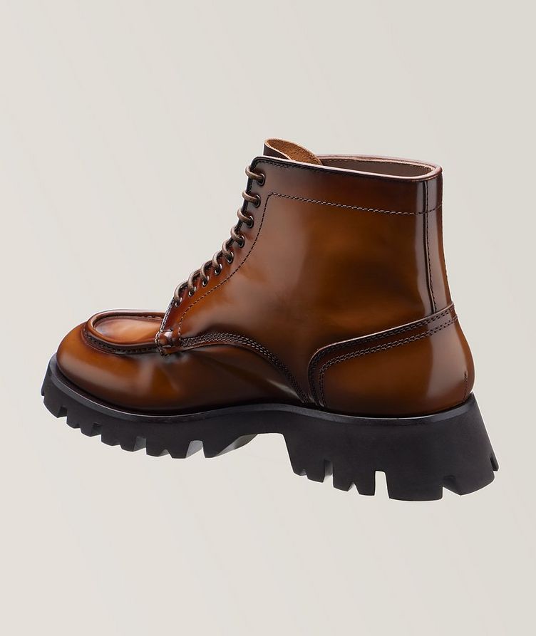 Burnished Spazzolato Leather Lace-Up Boots image 1