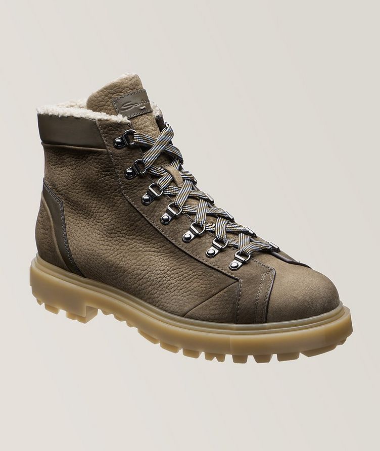 Grain Nubuck Leather Shearling Lined Hiking Boot image 0