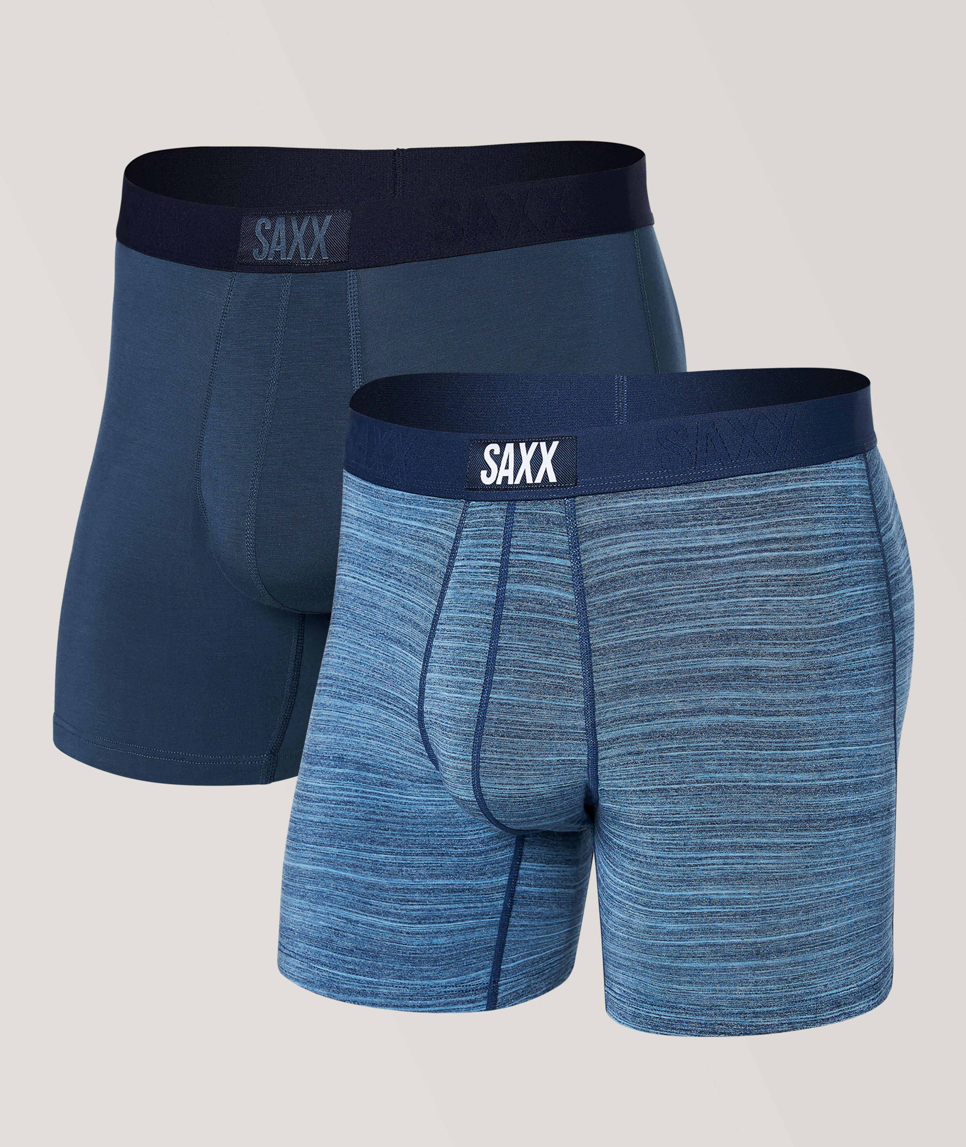 SAXX Two-Pack Vibe Solid & Mélange Boxer Briefs, Underwear