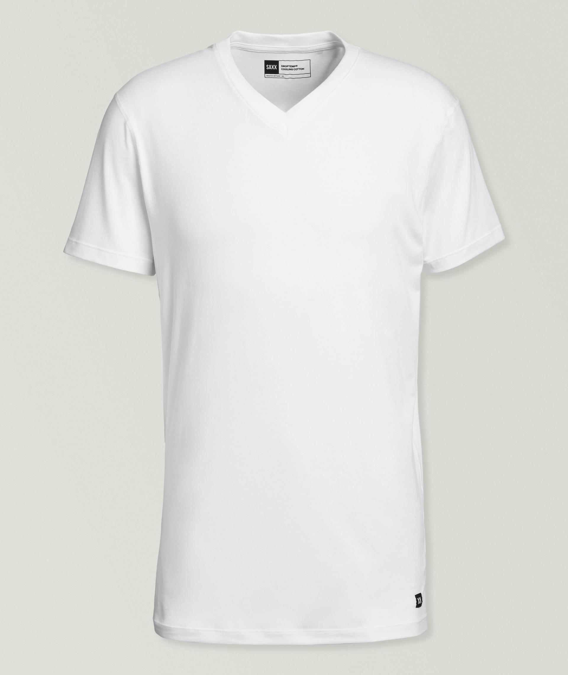 DropTemp Stretch-Cotton V-Neck T-Shirt image 0