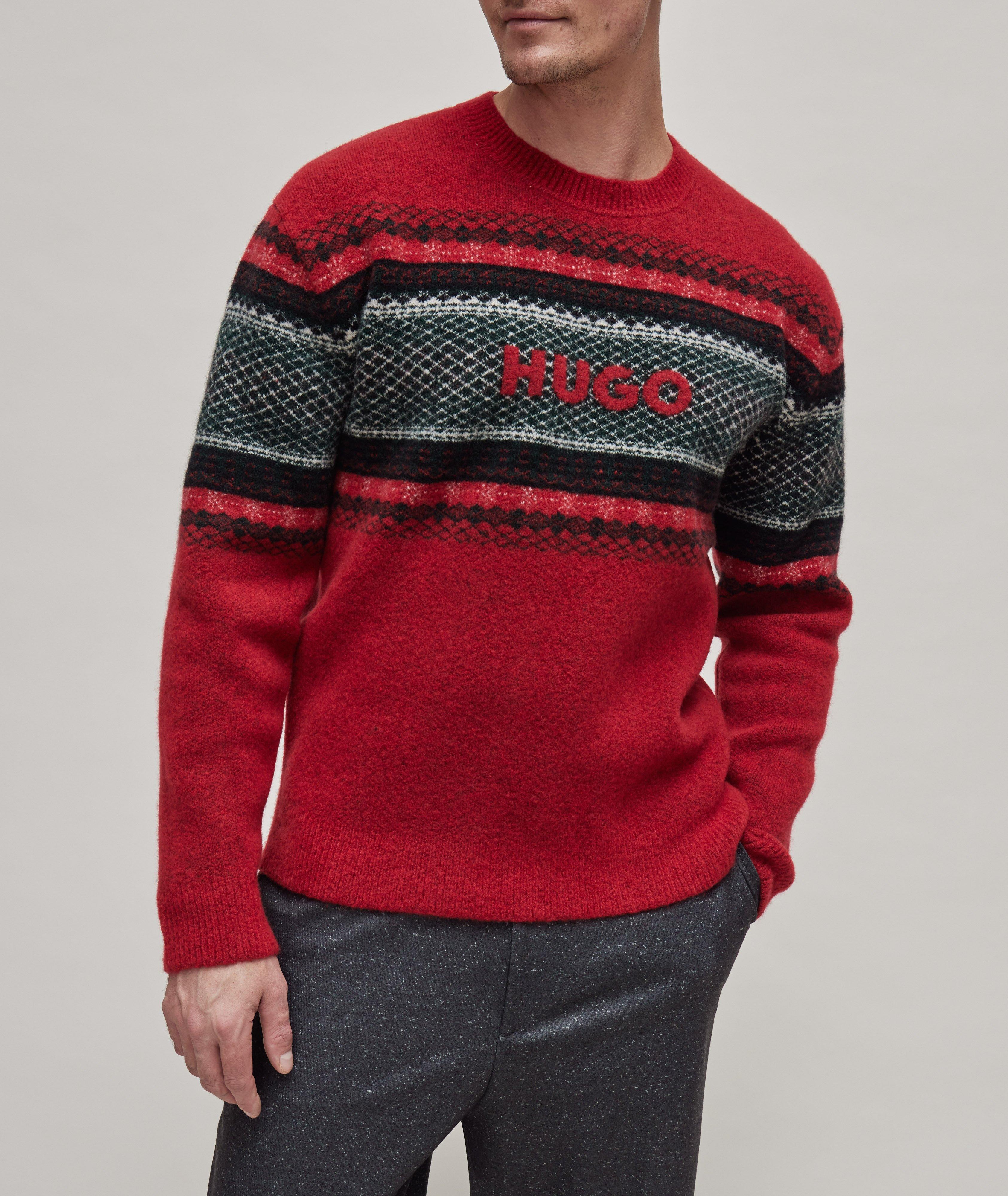 Soslo Intarsia Wool-Blend Sweater image 1