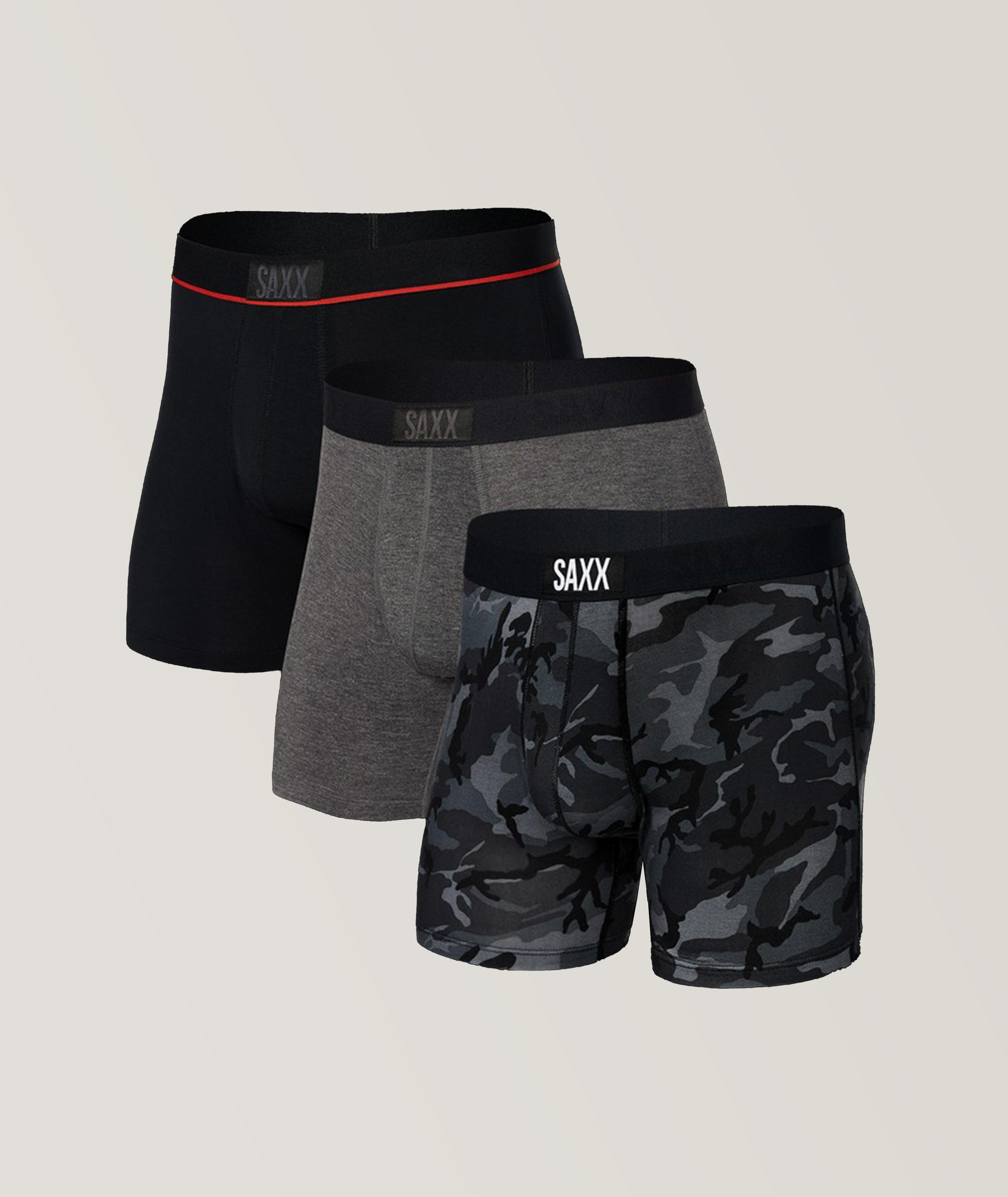 SAXX 3-Pack Vibe Super Soft Camo Boxer Briefs, Underwear