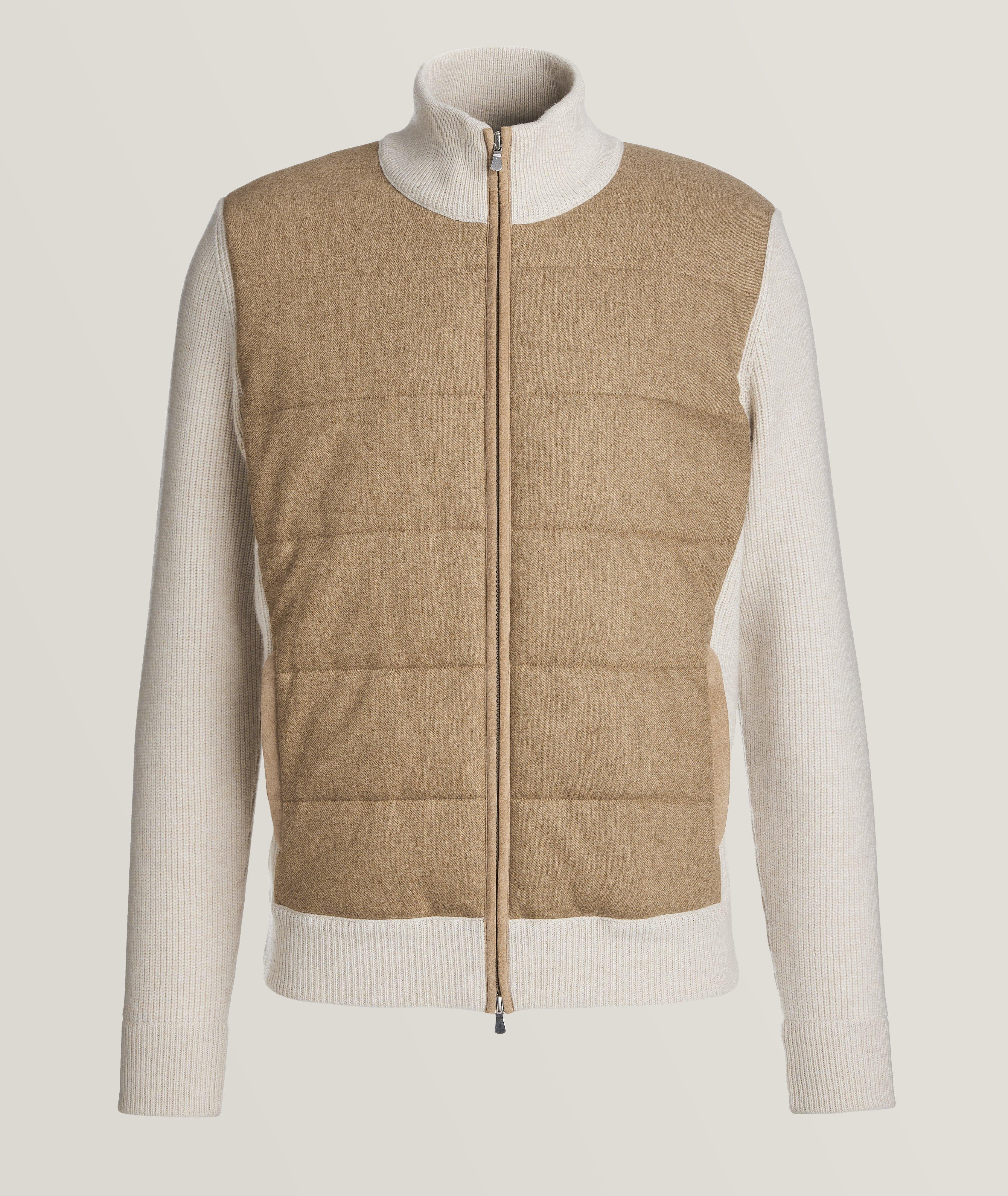 Padded Front Wool Zip-Up Sweater image 0