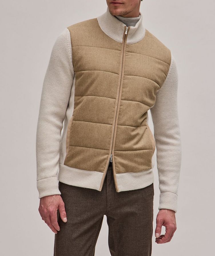 Padded Front Wool Zip-Up Sweater image 1