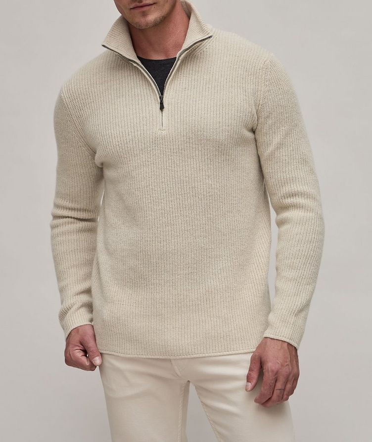 Superfine 120s Merino Wool-Cashmere Knitted Sweater image 1