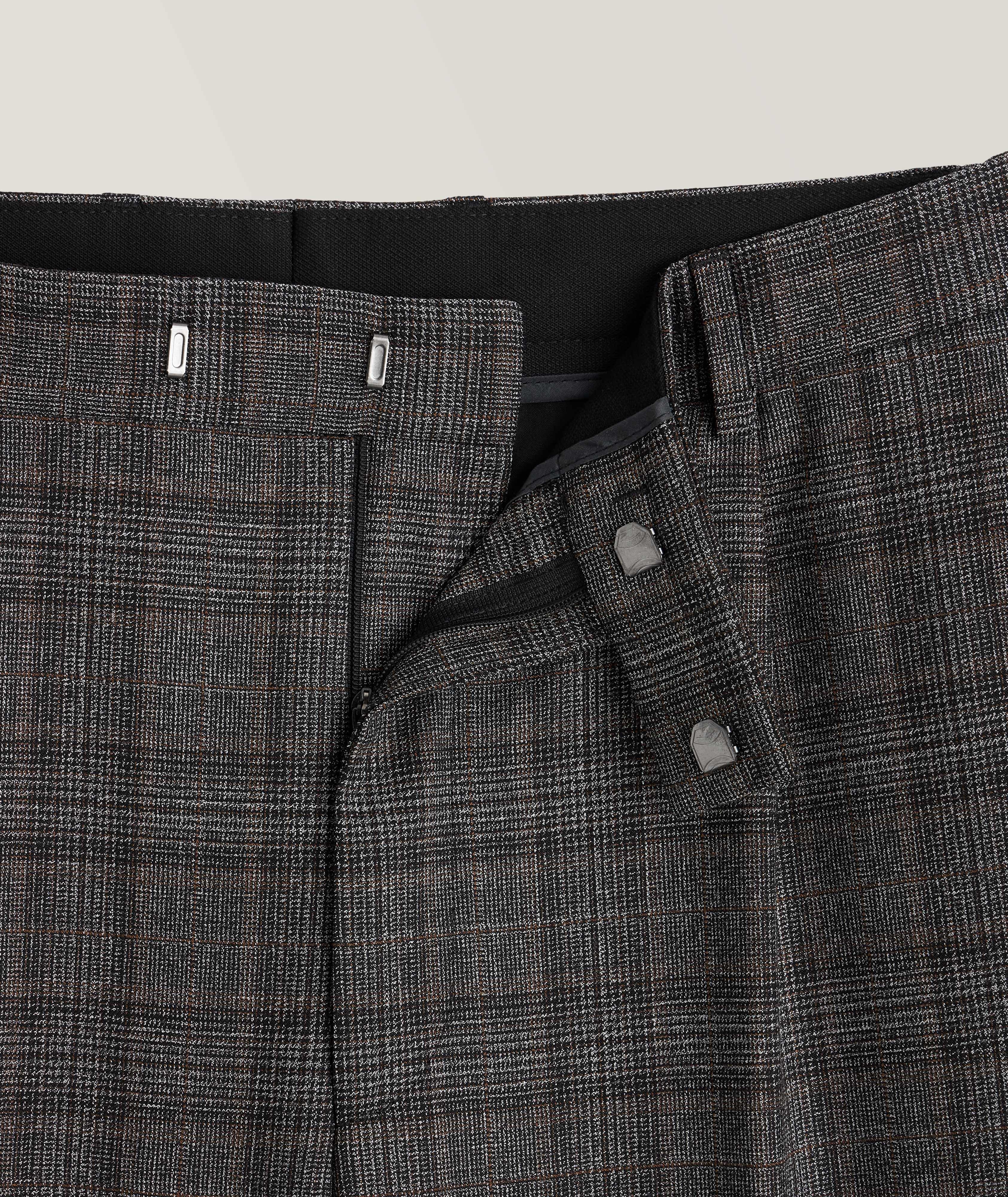 Checked Wool-Blend Pants image 1
