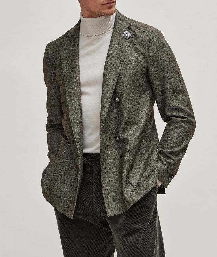 Slim Fit Double Breasted Stretch-Wool Sport Jacket image 1