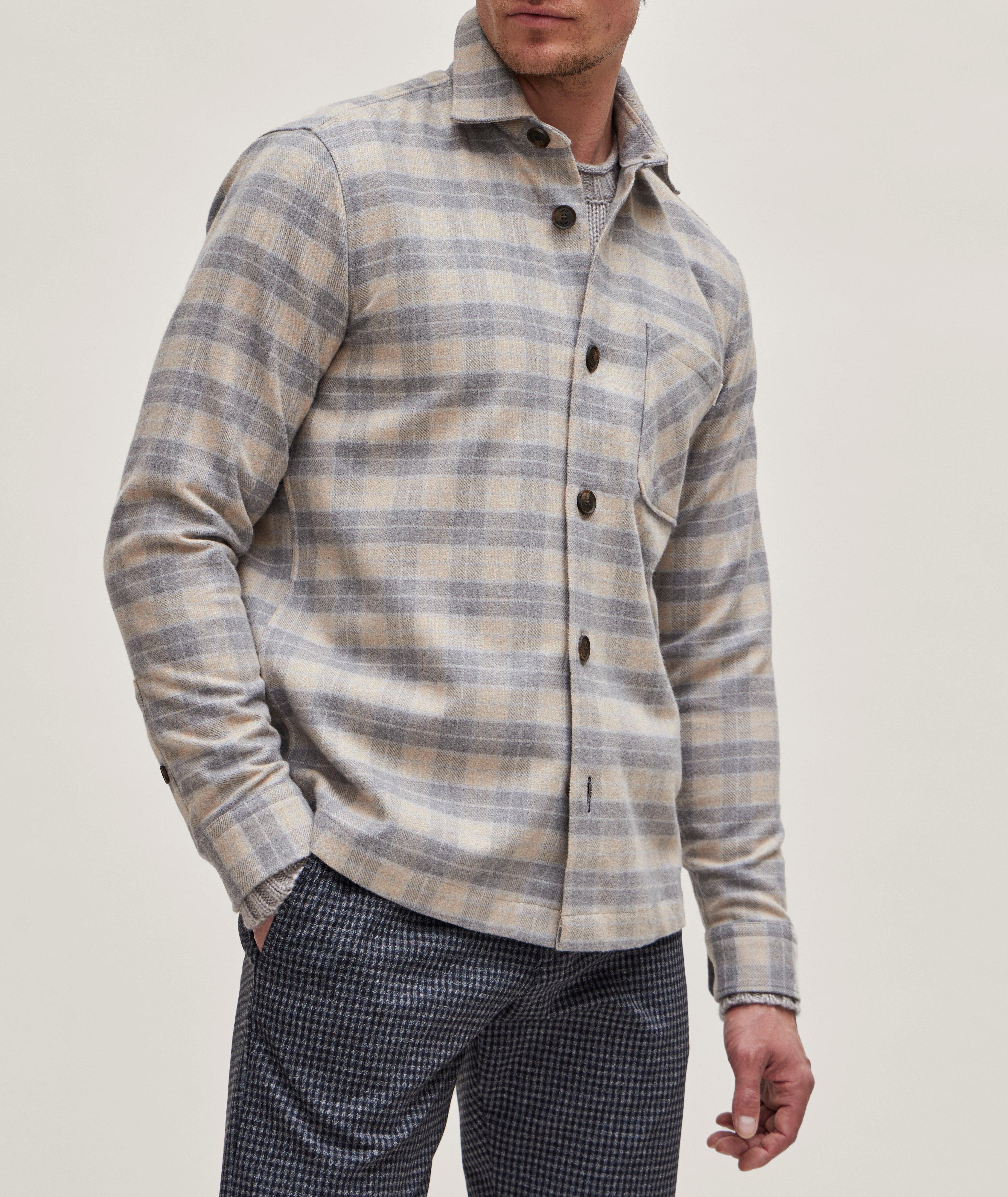Veste-chemise en lainage à motif quadrillé image 1