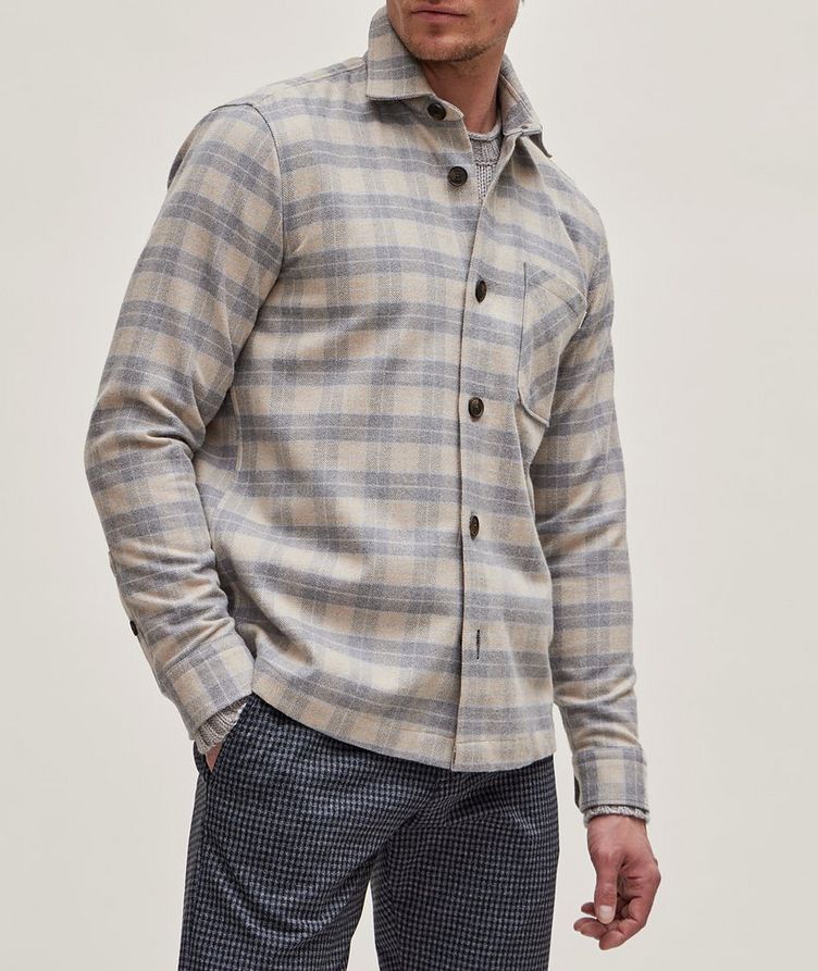Checked Pattern Wool-Blend Overshirt image 1