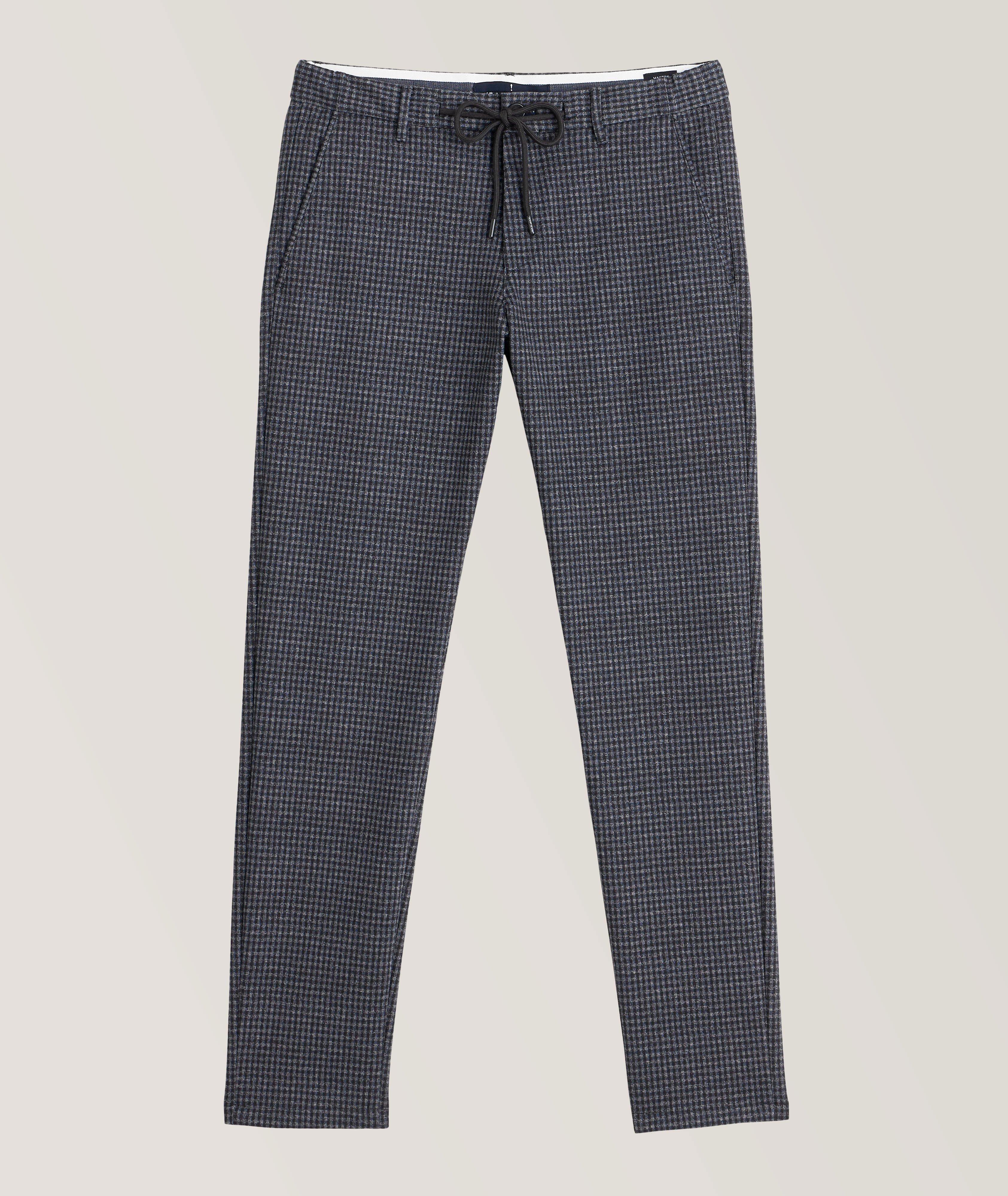 Checked Jersey Technical Fabric Pants image 0