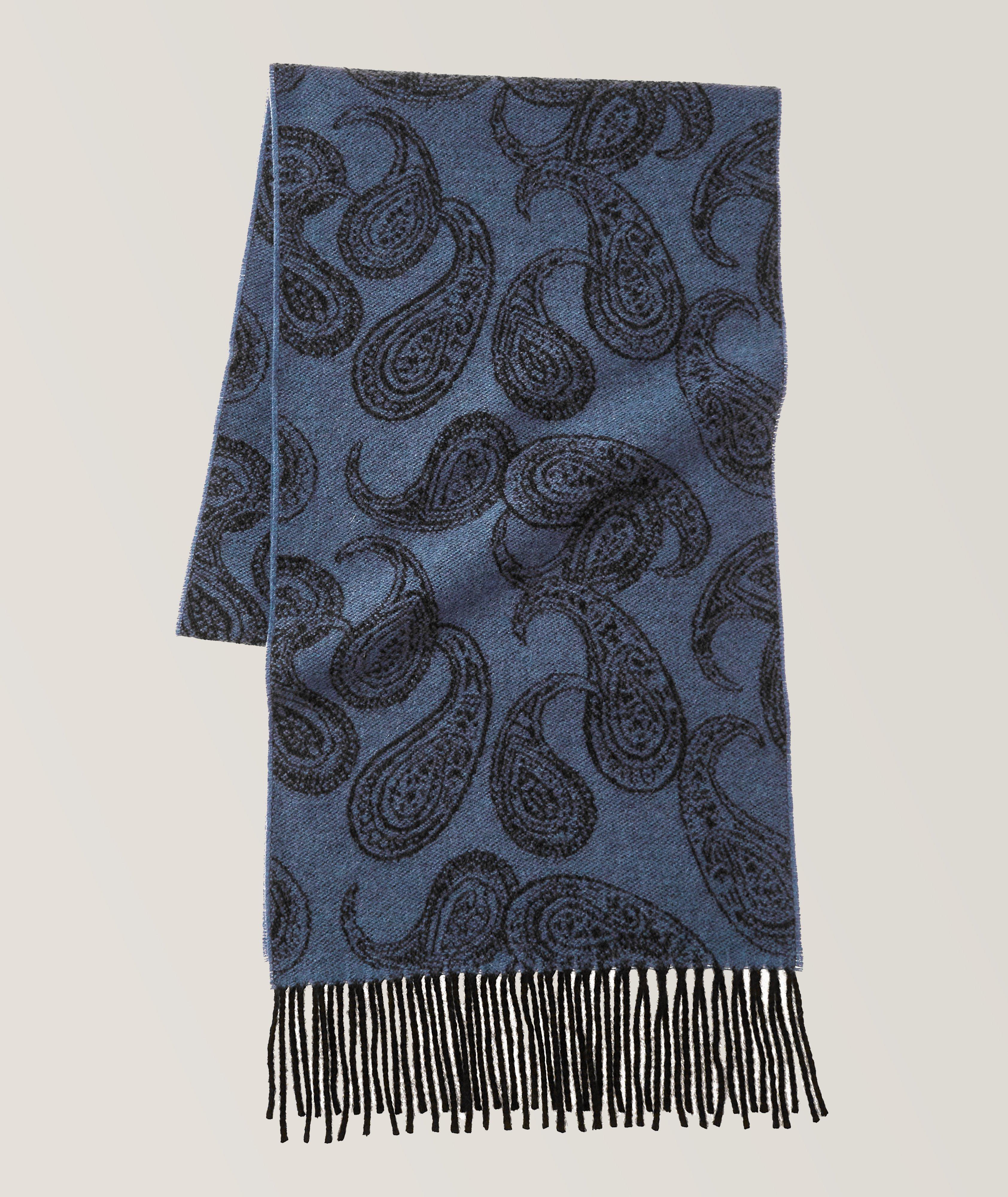 Bestgift Homme Foulard chaud avec Bavure cache-nez Bleu +Gris