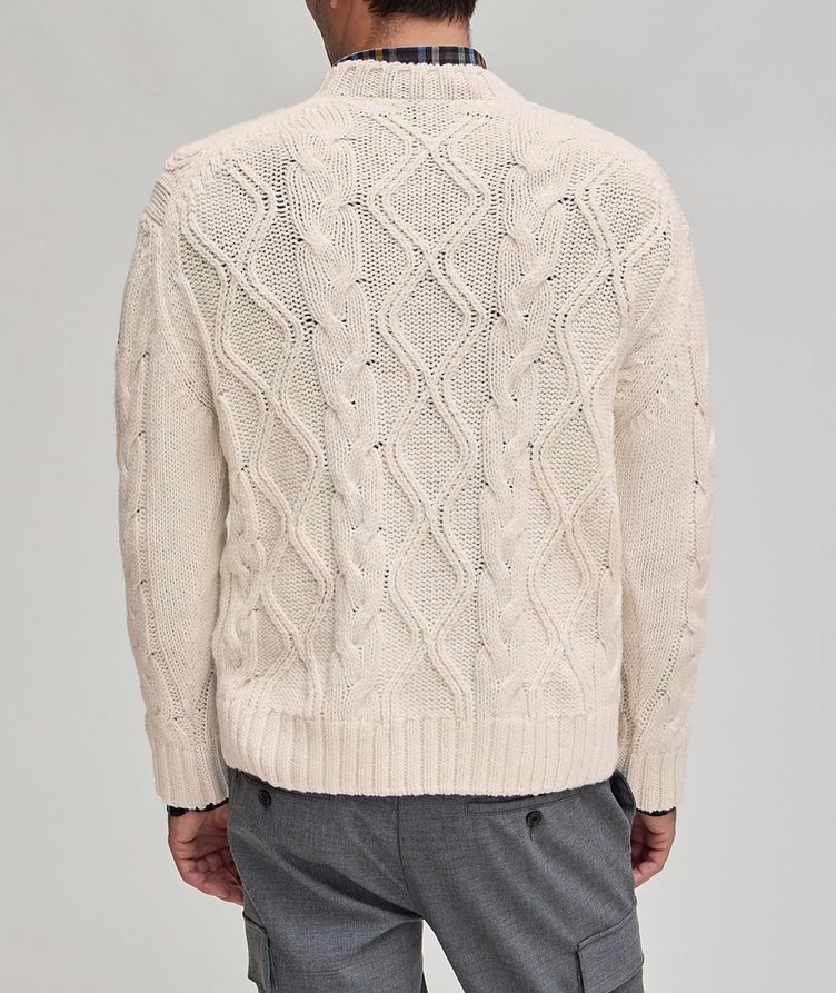 Cable-Knit Crewneck Fisherman Sweater image 2