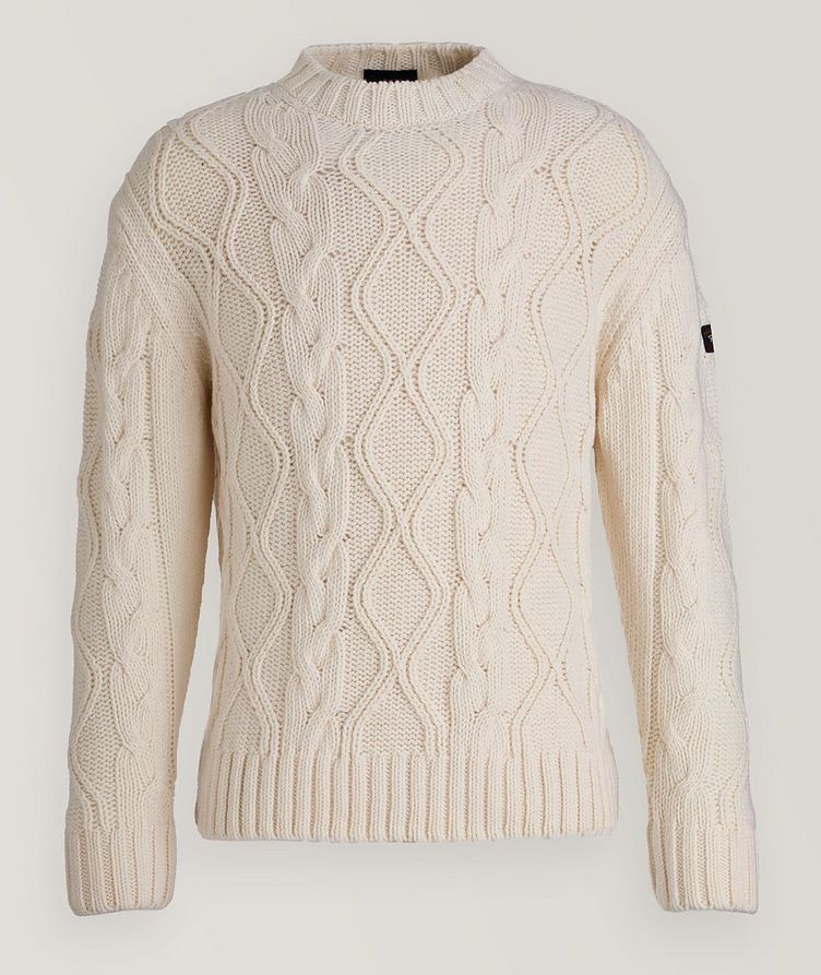 Cable-Knit Crewneck Fisherman Sweater image 0