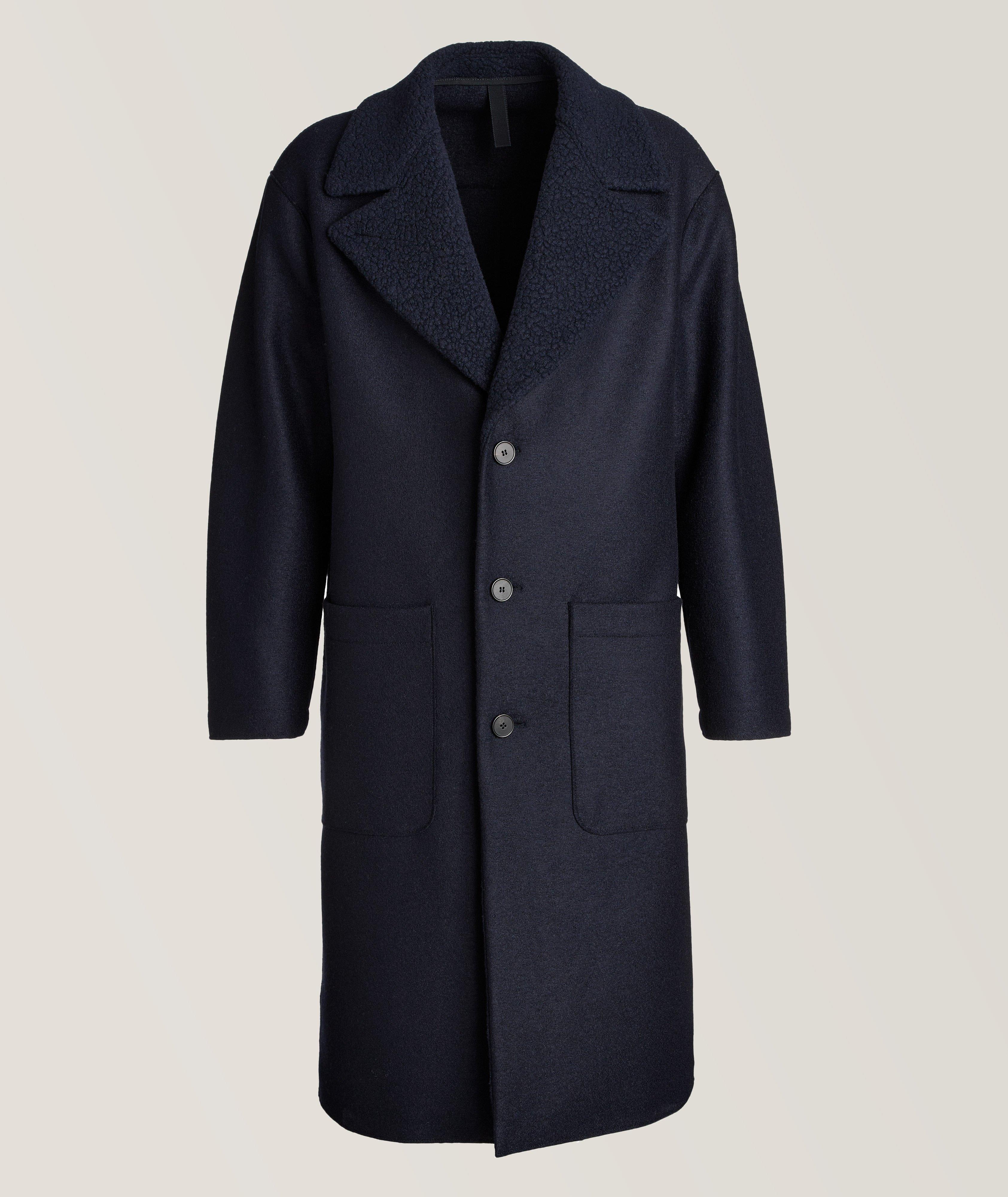 Boucle overcoat sale