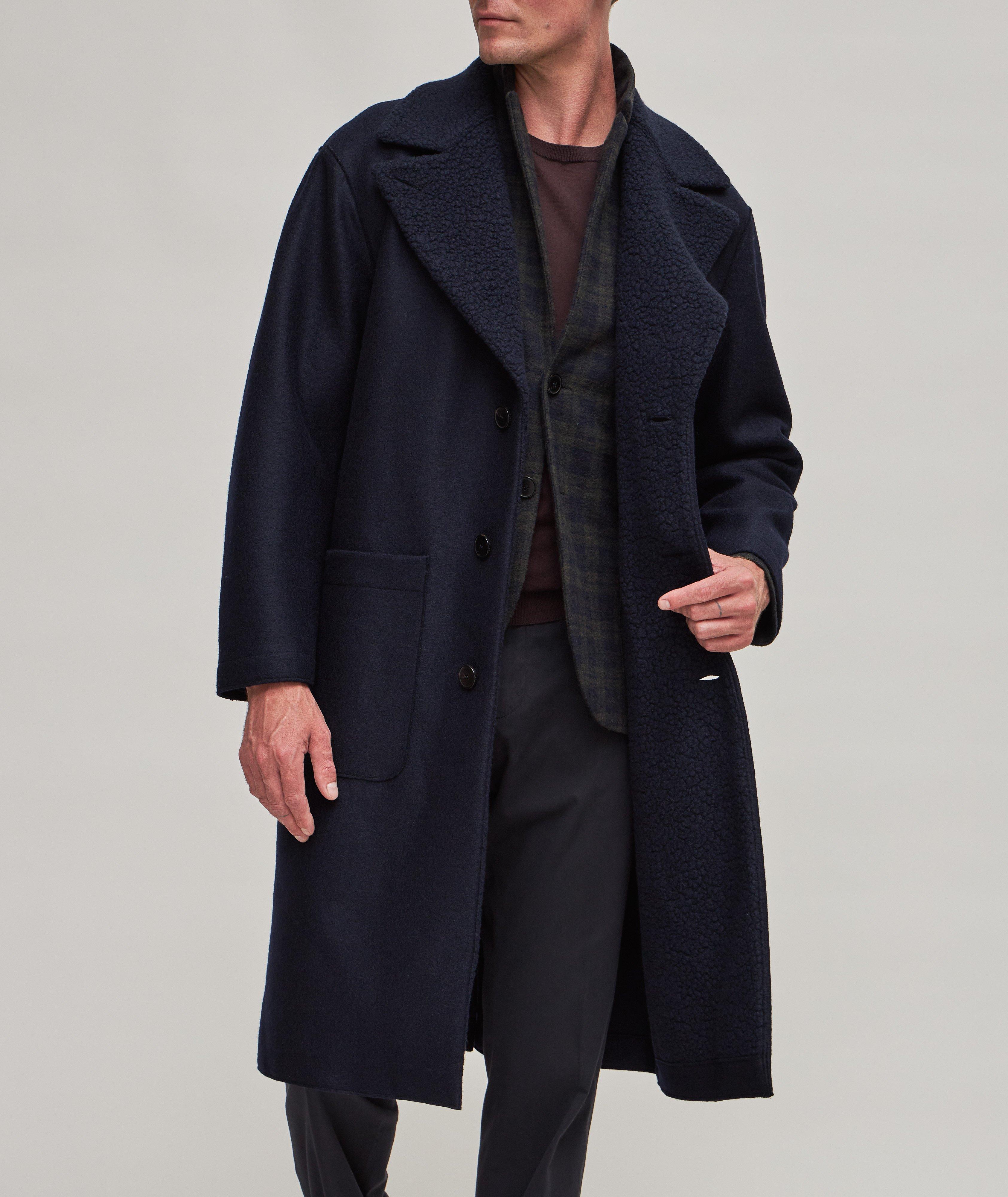 Boucle long clearance coat