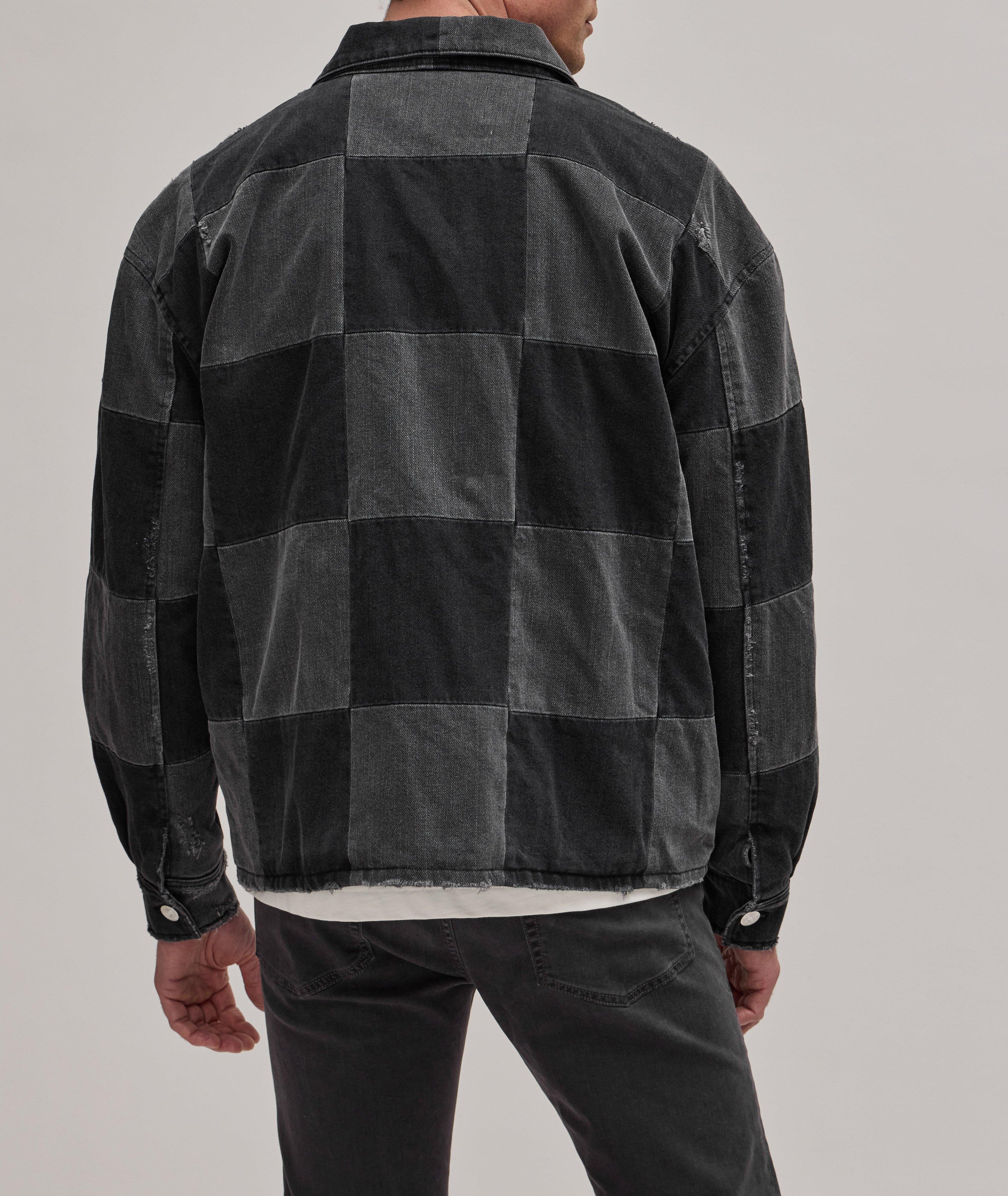 Monochrome Checked Cotton Denim Jacket image 2