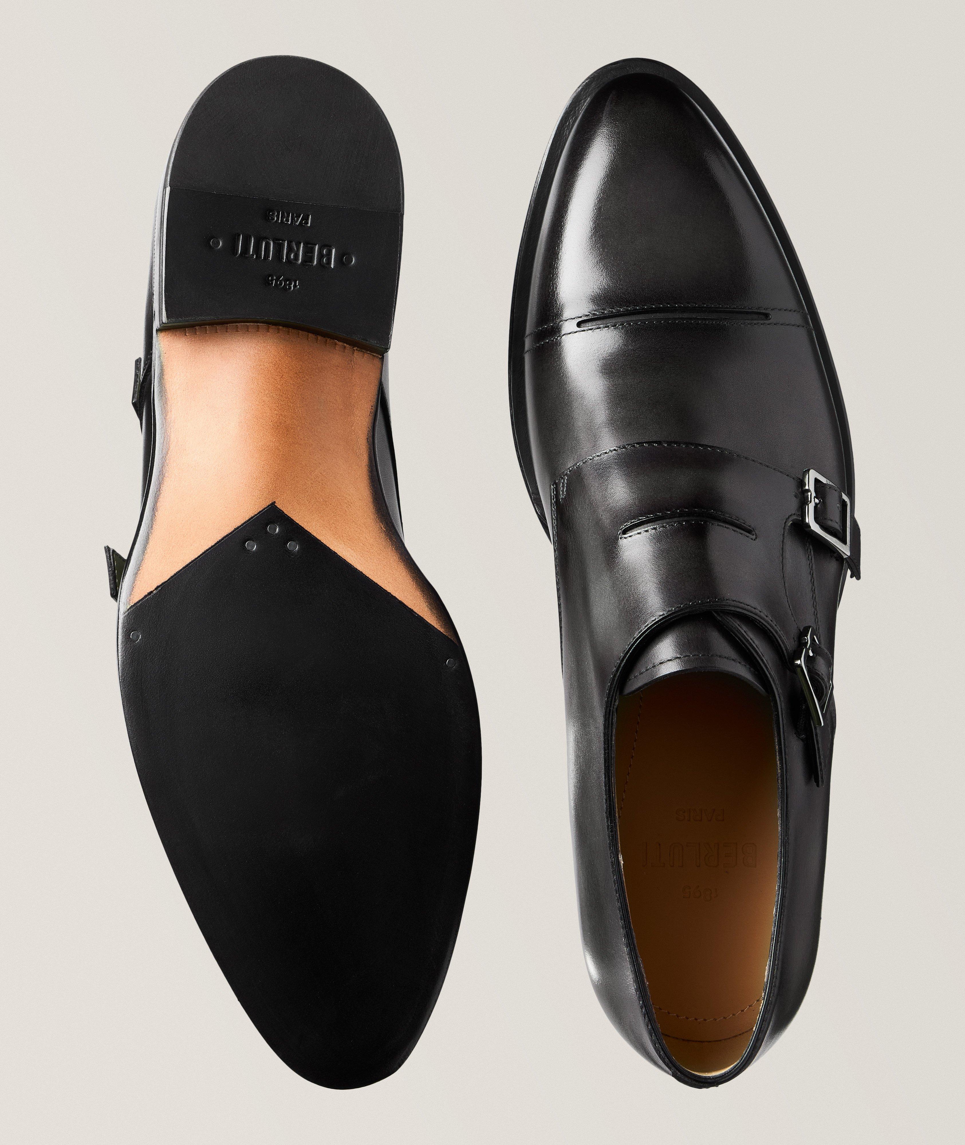 Equilibre Leather Stitch Cutout Double Monkstraps