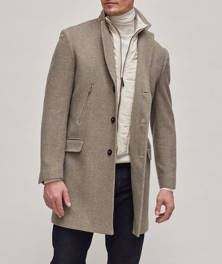Brera Cashmere Blend Twill Overcoat With Removeable Bib image 1