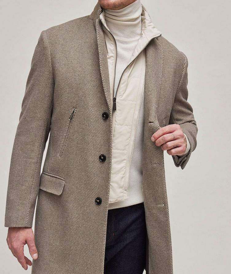 Brera Cashmere Blend Twill Overcoat With Removeable Bib image 3
