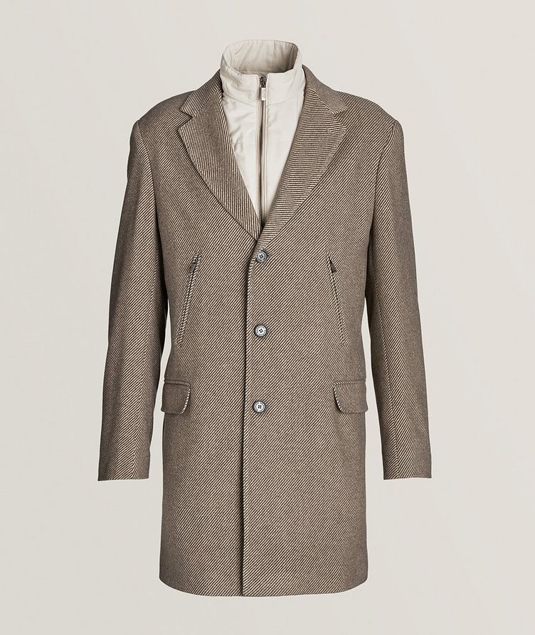Brera Cashmere Blend Twill Overcoat With Removeable Bib image 0