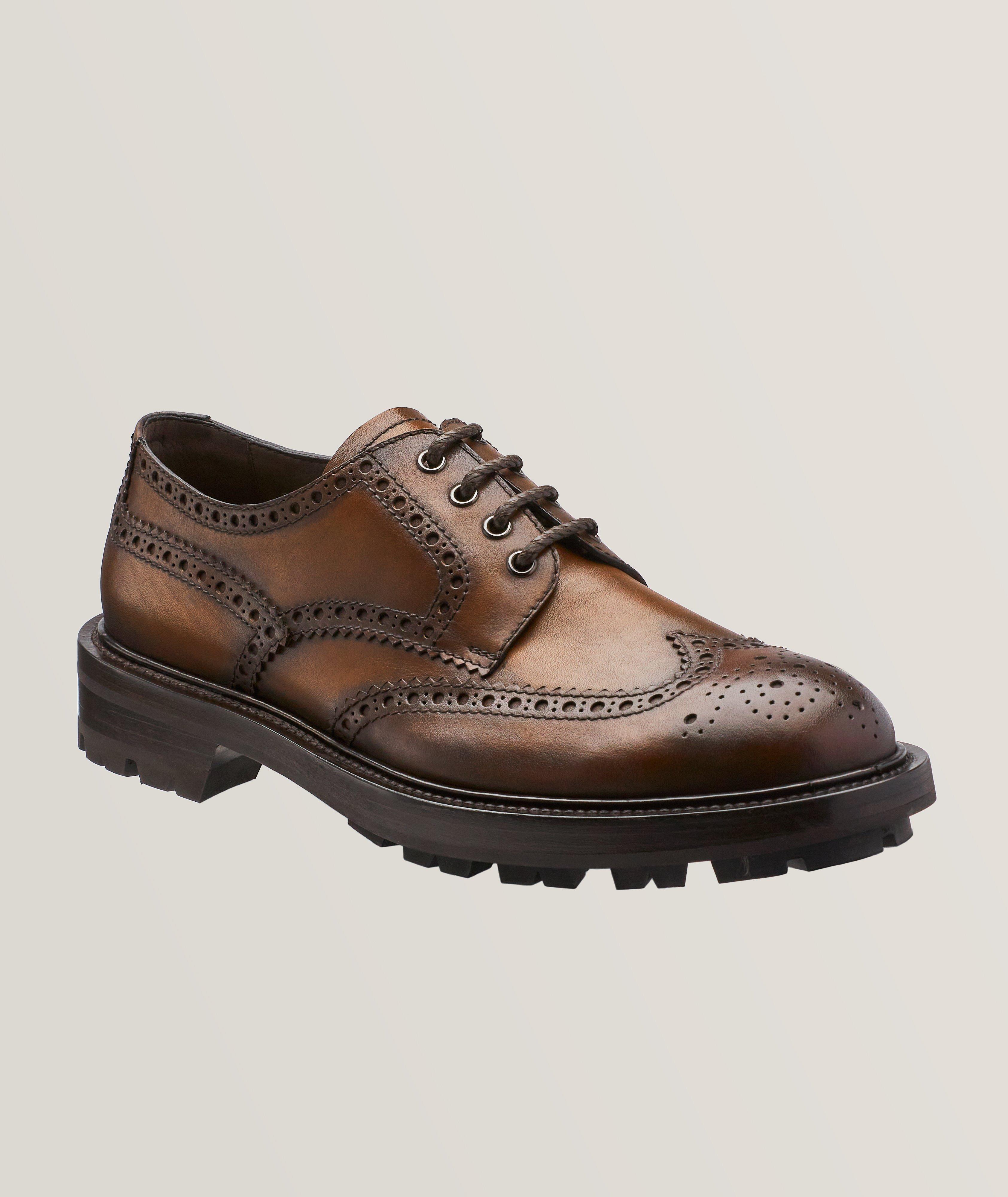 Chaussure brogue en cuir grenu image 0