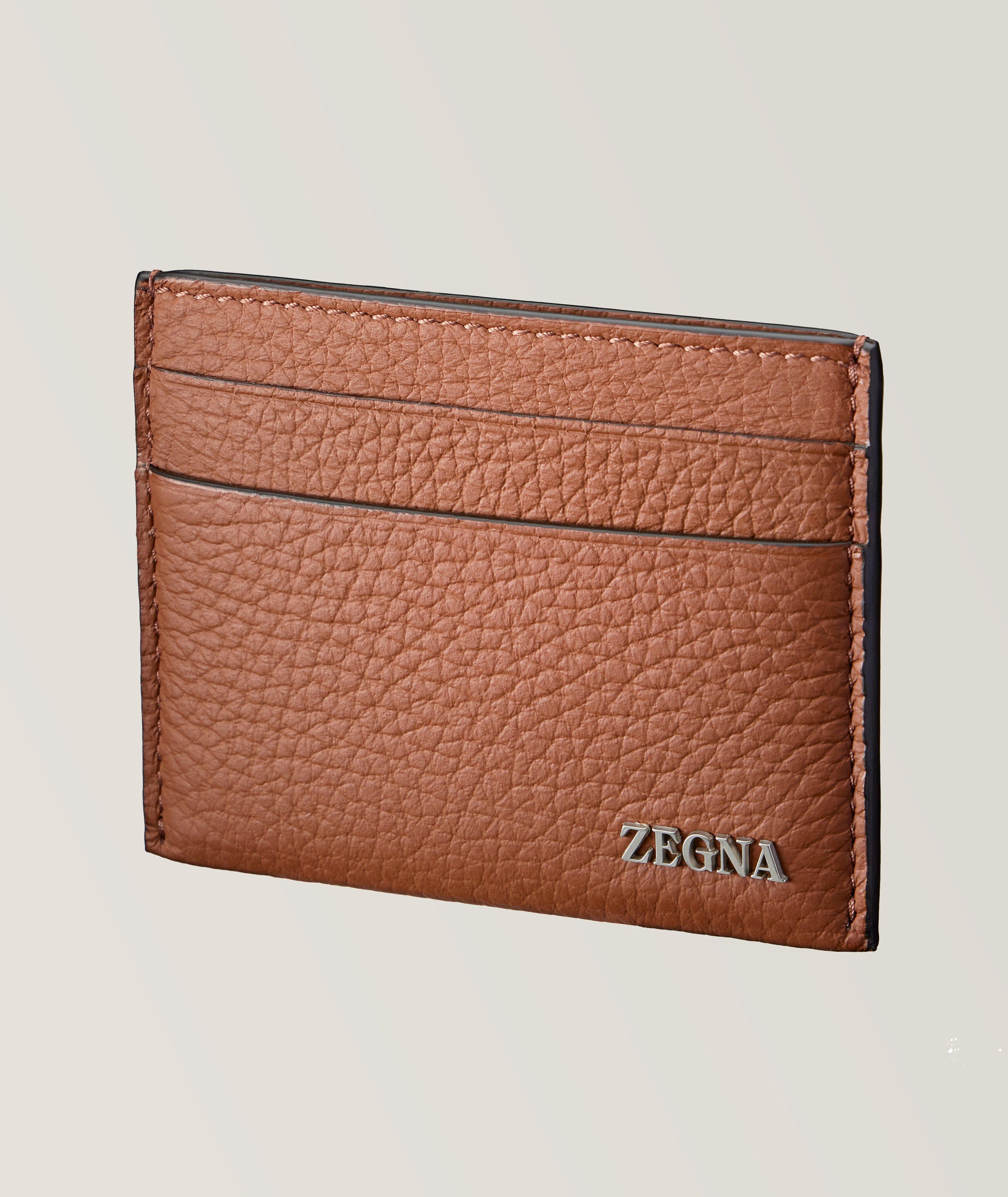 Zegna Deerskin Leather Card Case, Wallets