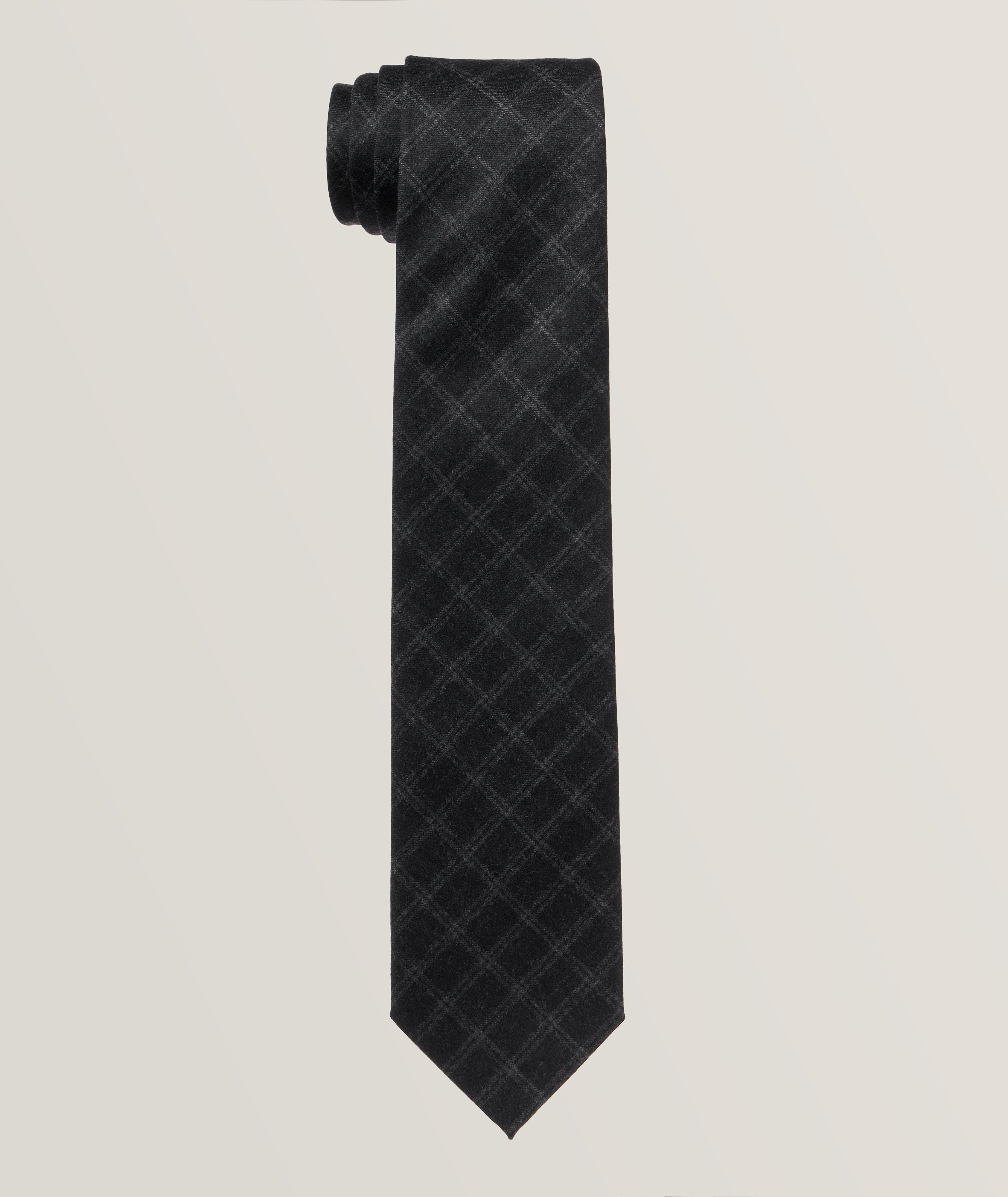 Checkered Wool-Cashmere Tie image 0