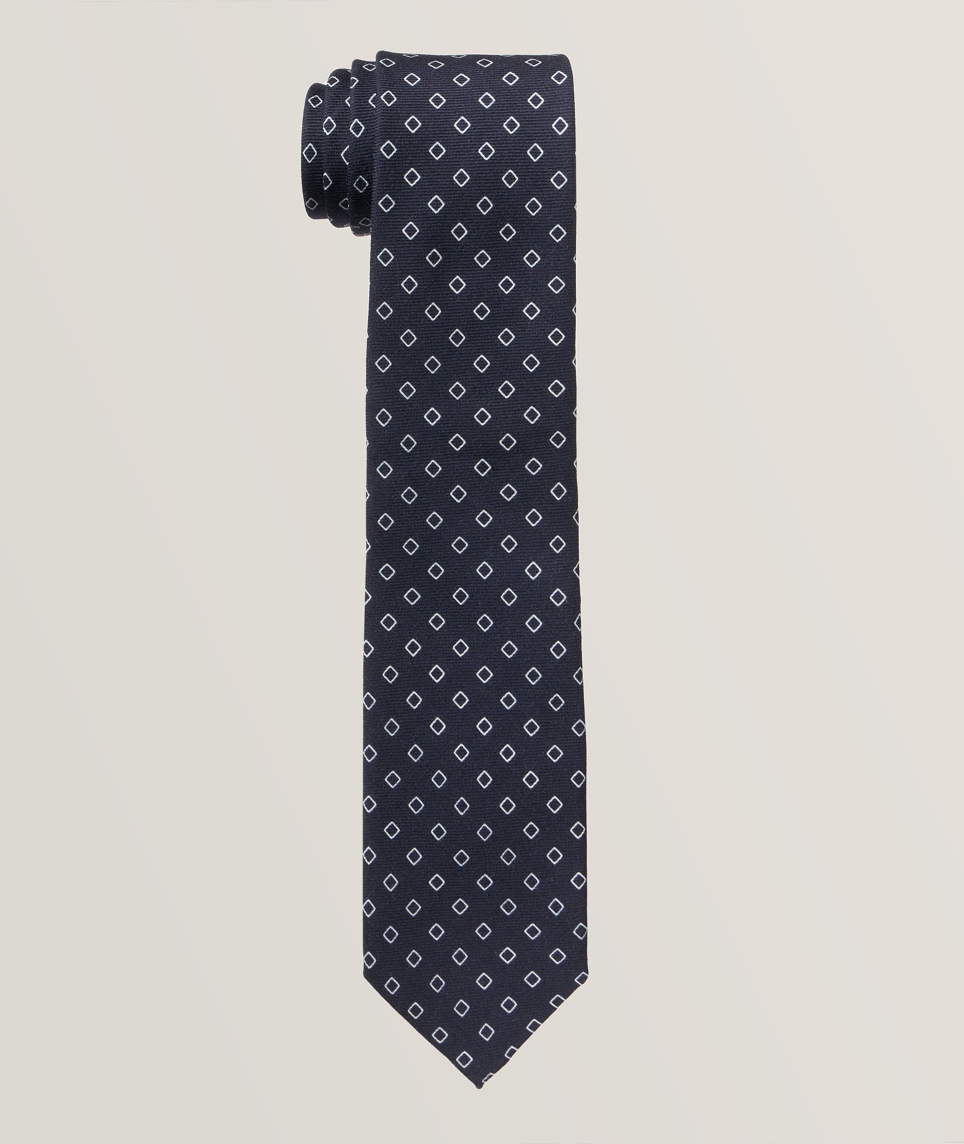 Cravate en laine à motif géométrique image 0